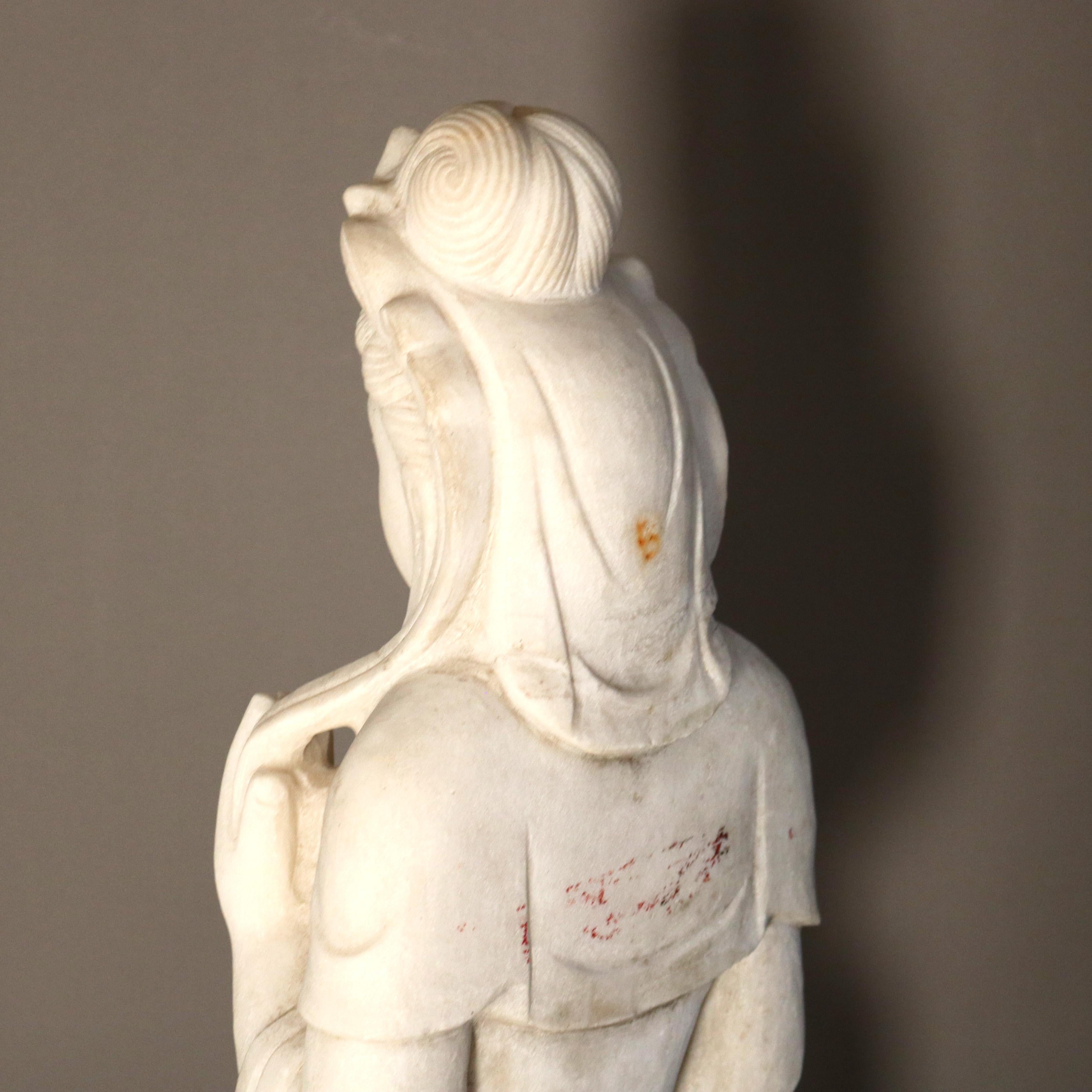 Asian Carved Alabaster Buddha Figure 20thC 6