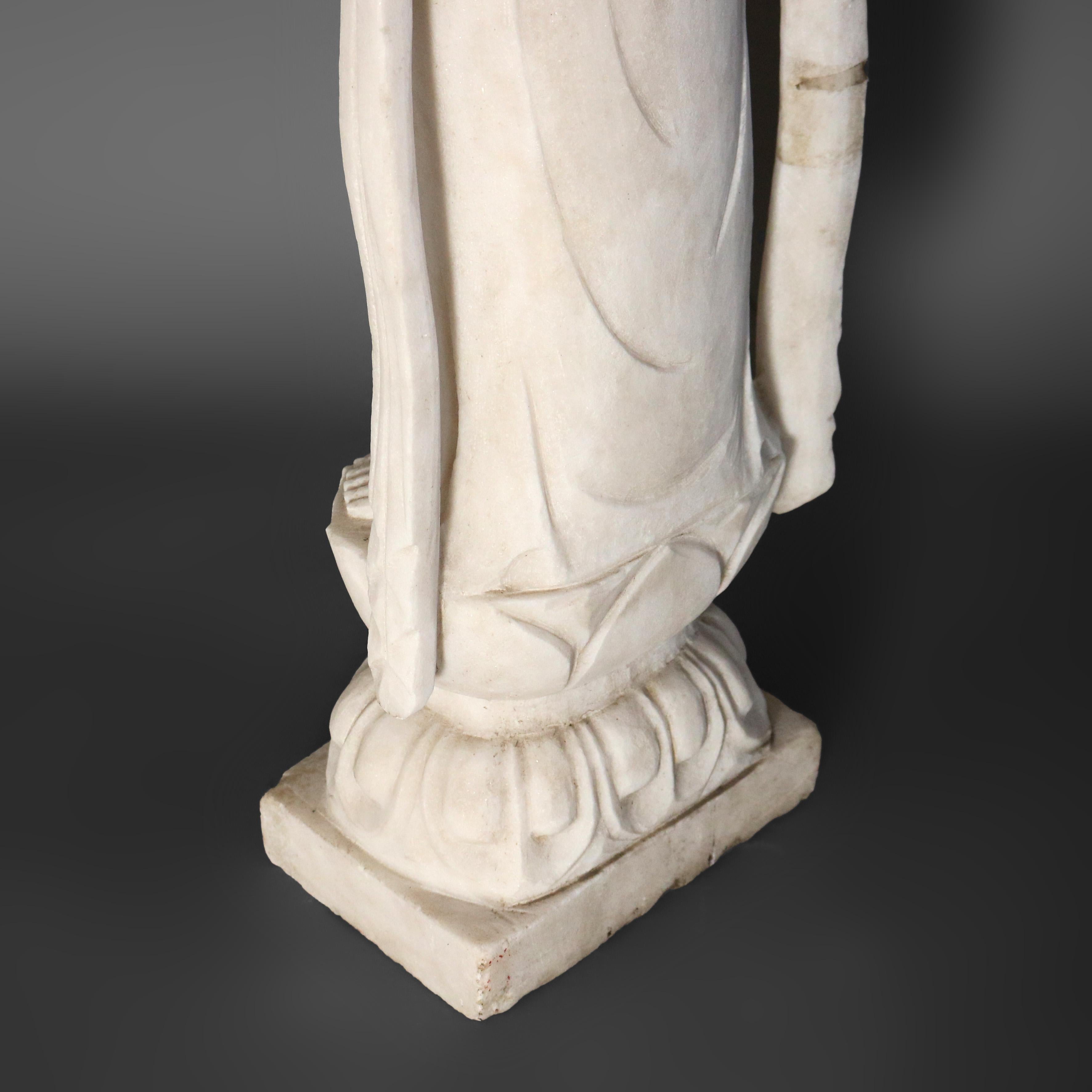 Asian Carved Alabaster Buddha Figure 20thC 7