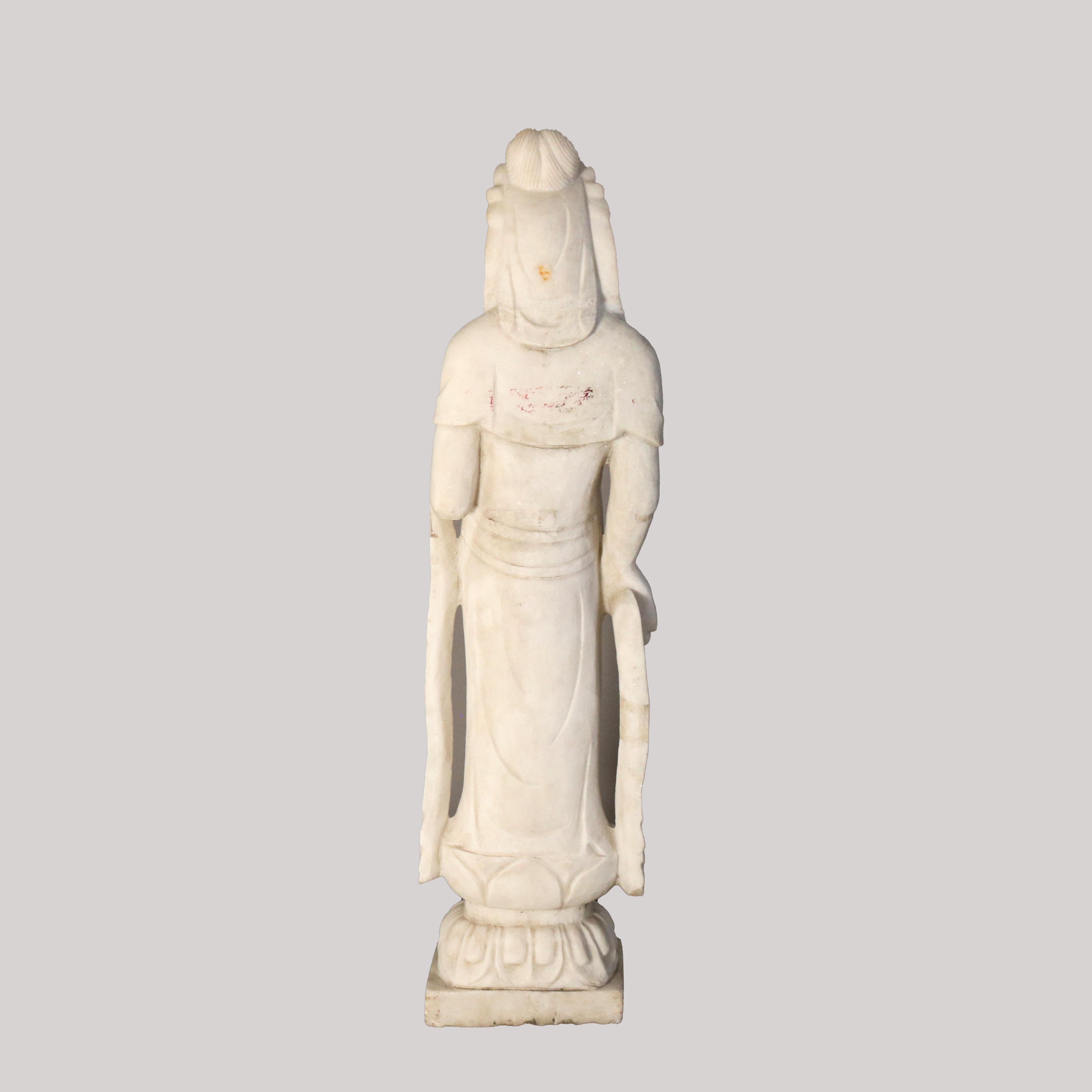 Asian Carved Alabaster Buddha Figure 20thC 8