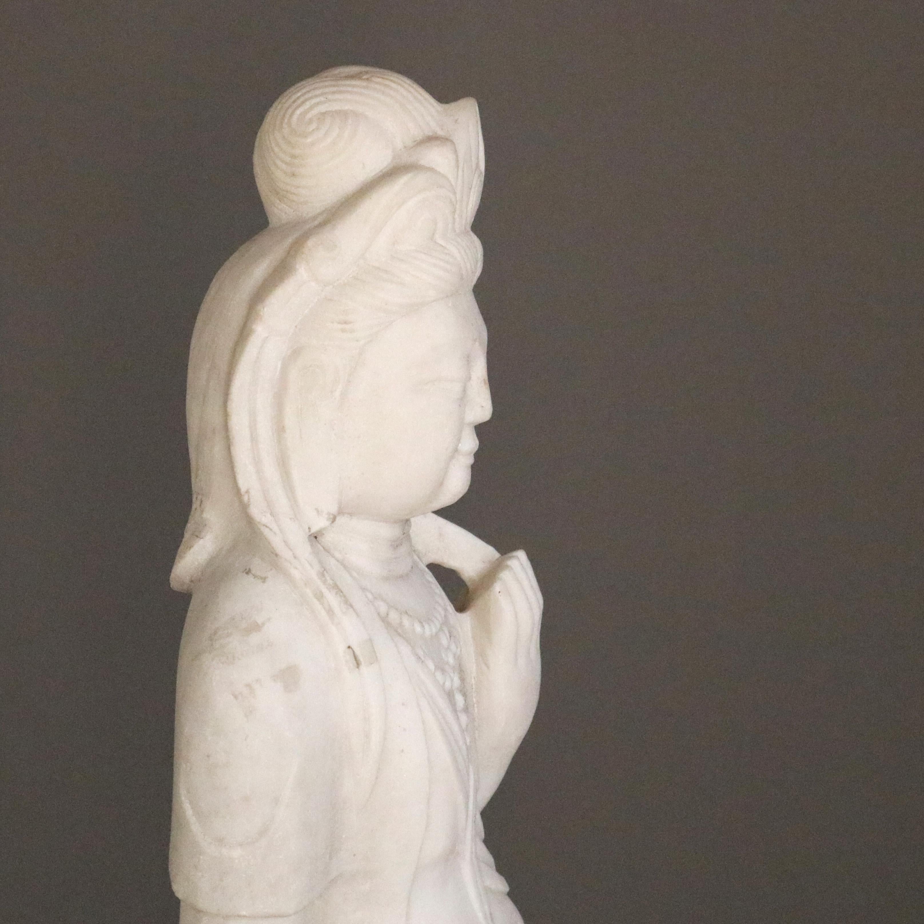 Asian Carved Alabaster Buddha Figure 20thC 9
