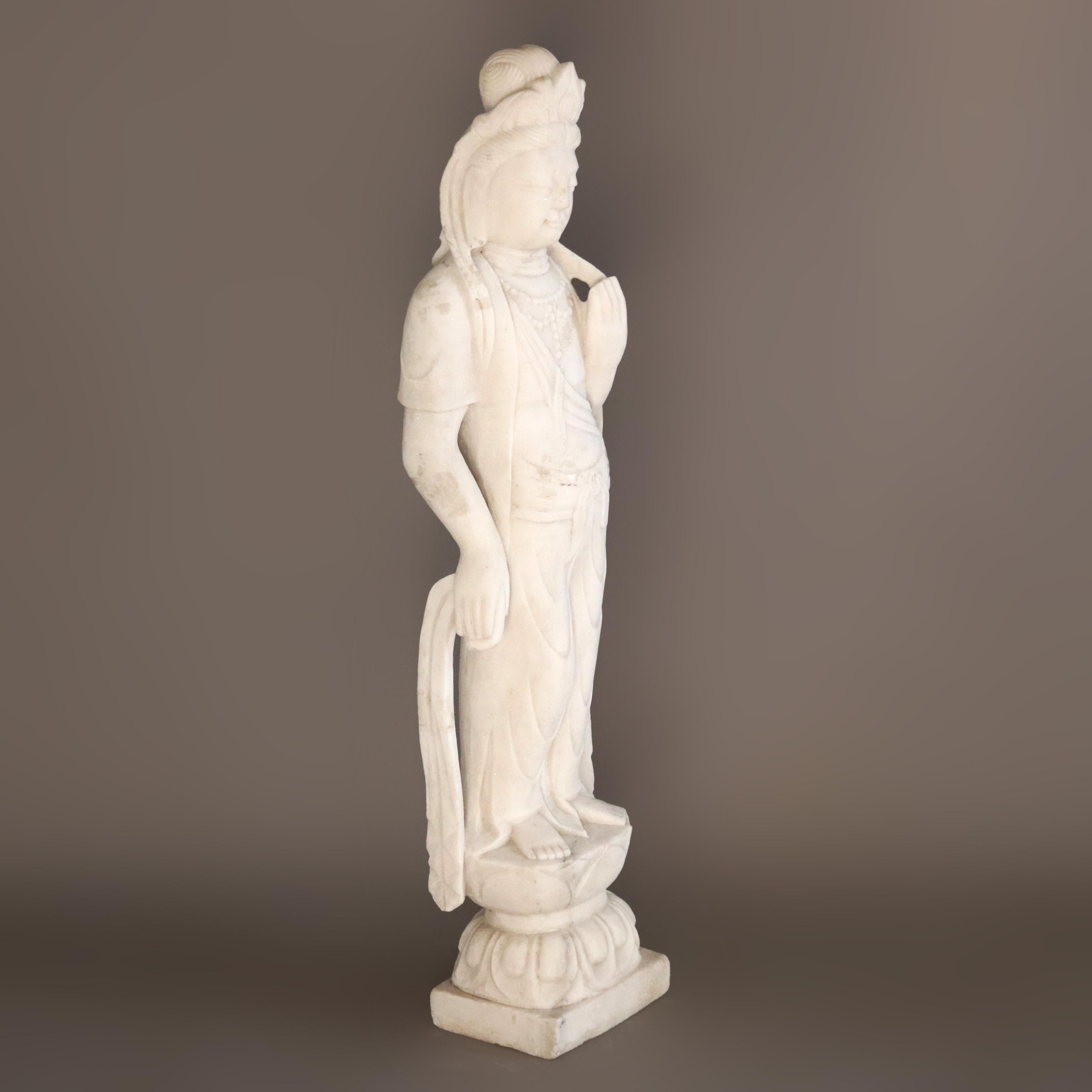 Asian Carved Alabaster Buddha Figure 20thC 12