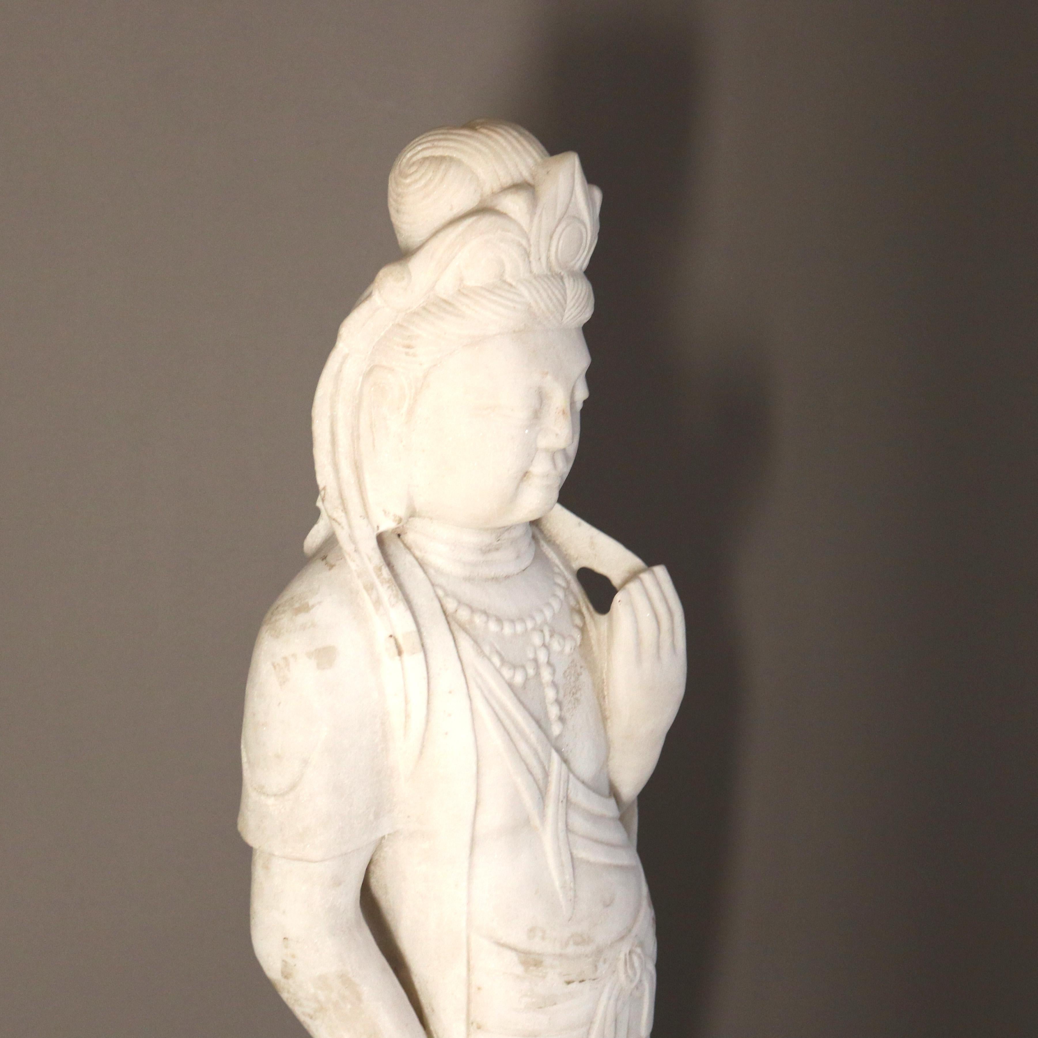 Asian Carved Alabaster Buddha Figure 20thC 13
