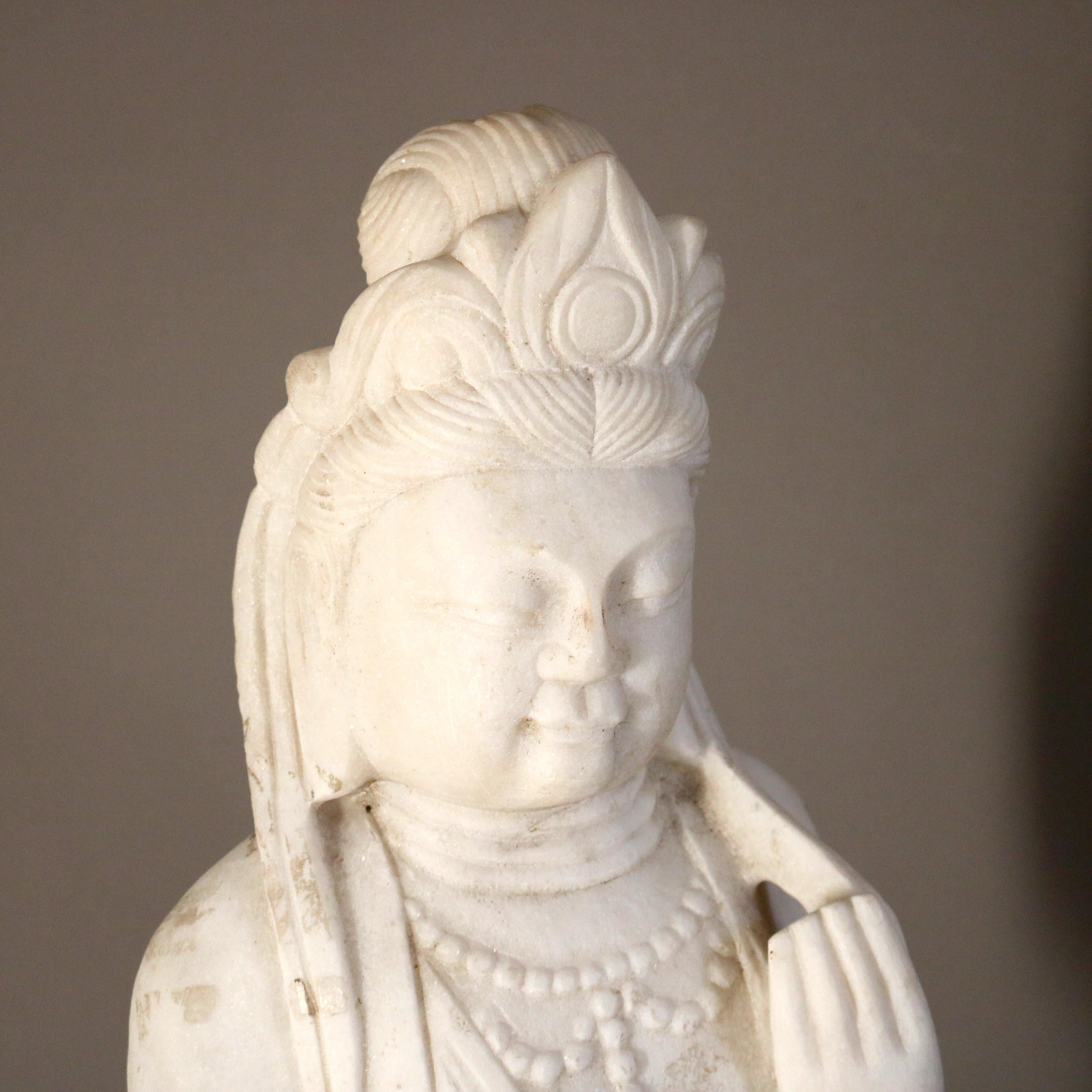 Asian Carved Alabaster Buddha Figure 20thC 14