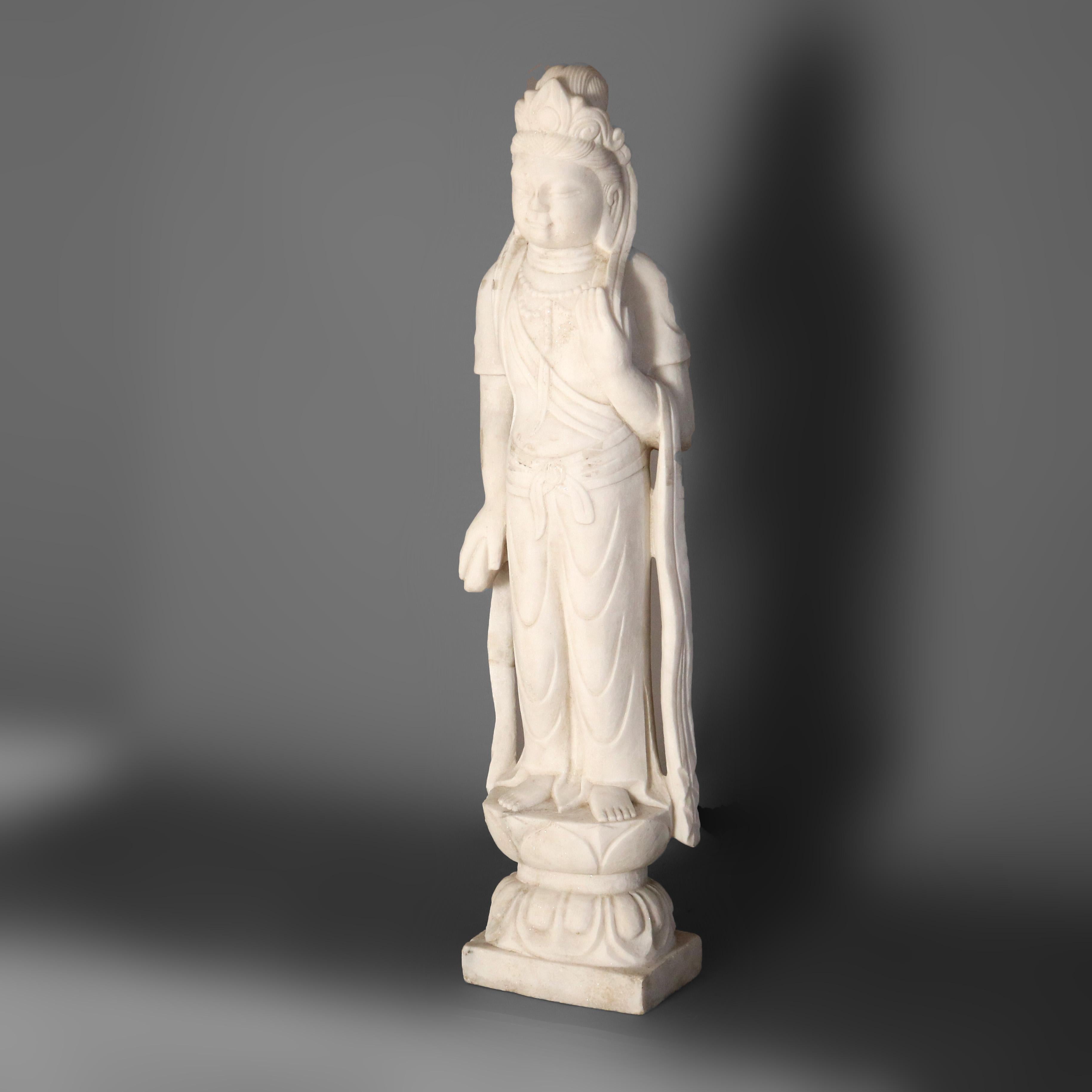 20th Century Asian Carved Alabaster Buddha Figure 20thC