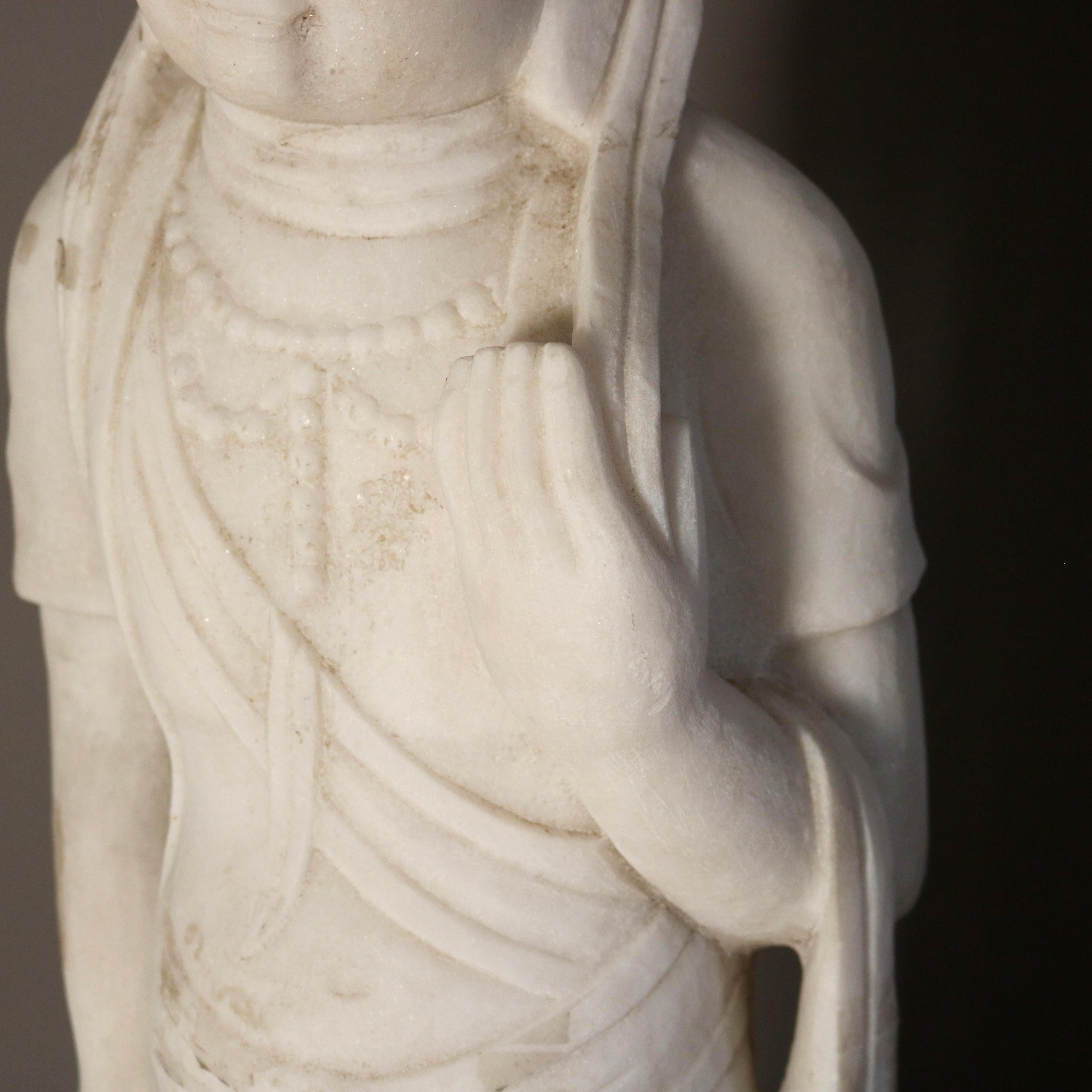 Asian Carved Alabaster Buddha Figure 20thC 2
