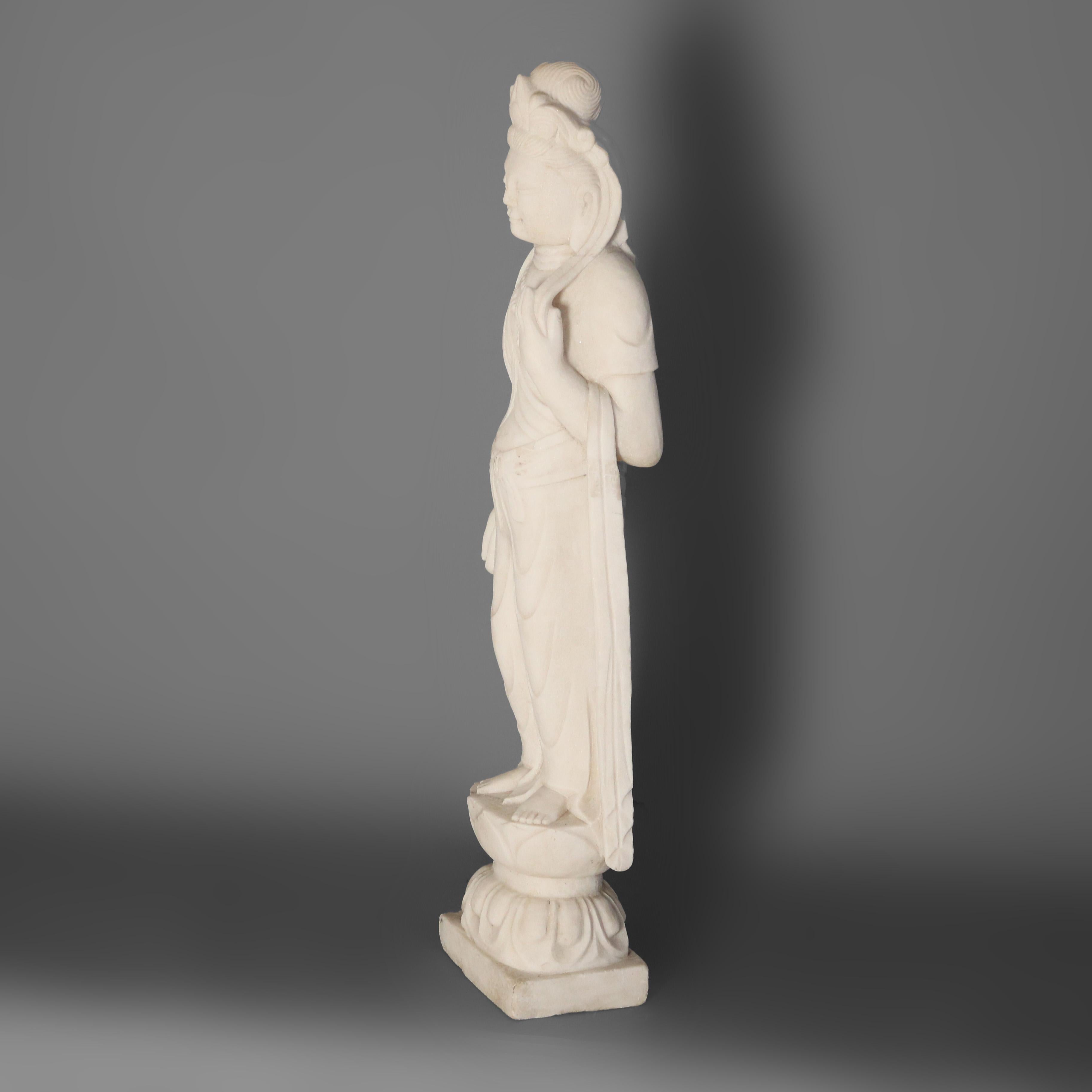Asian Carved Alabaster Buddha Figure 20thC 3
