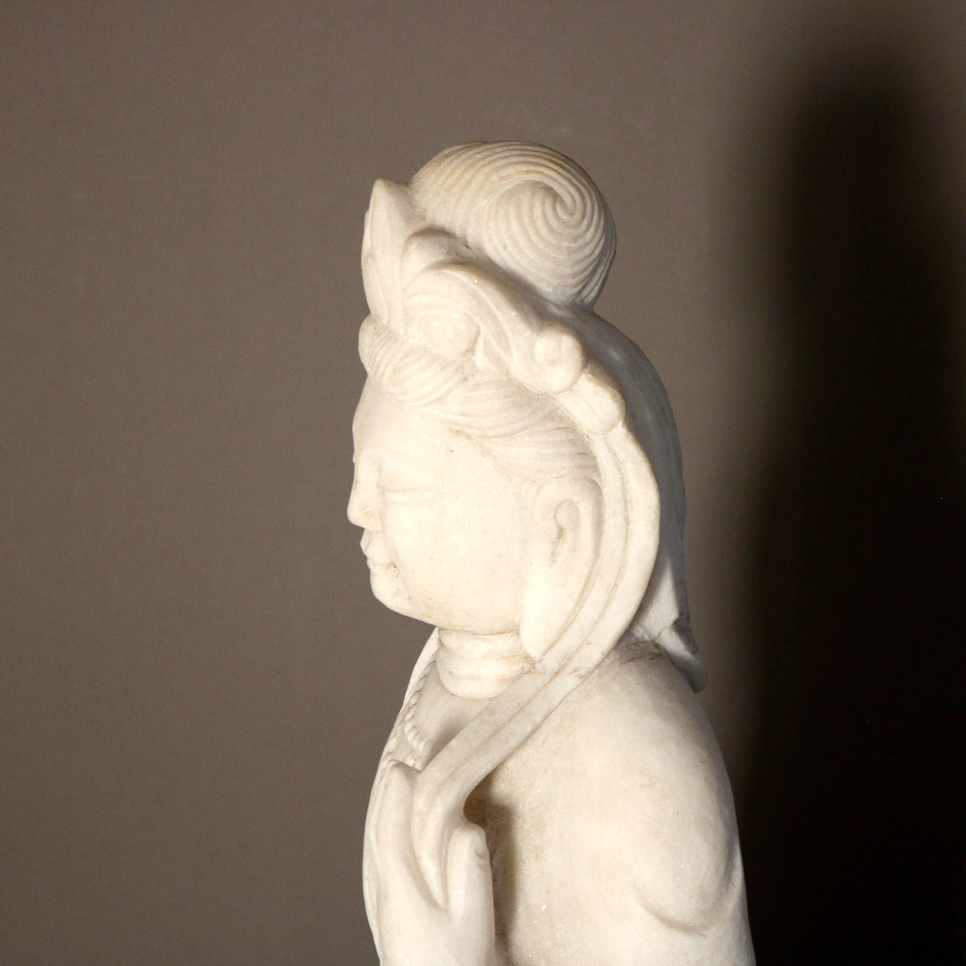 Asian Carved Alabaster Buddha Figure 20thC 4