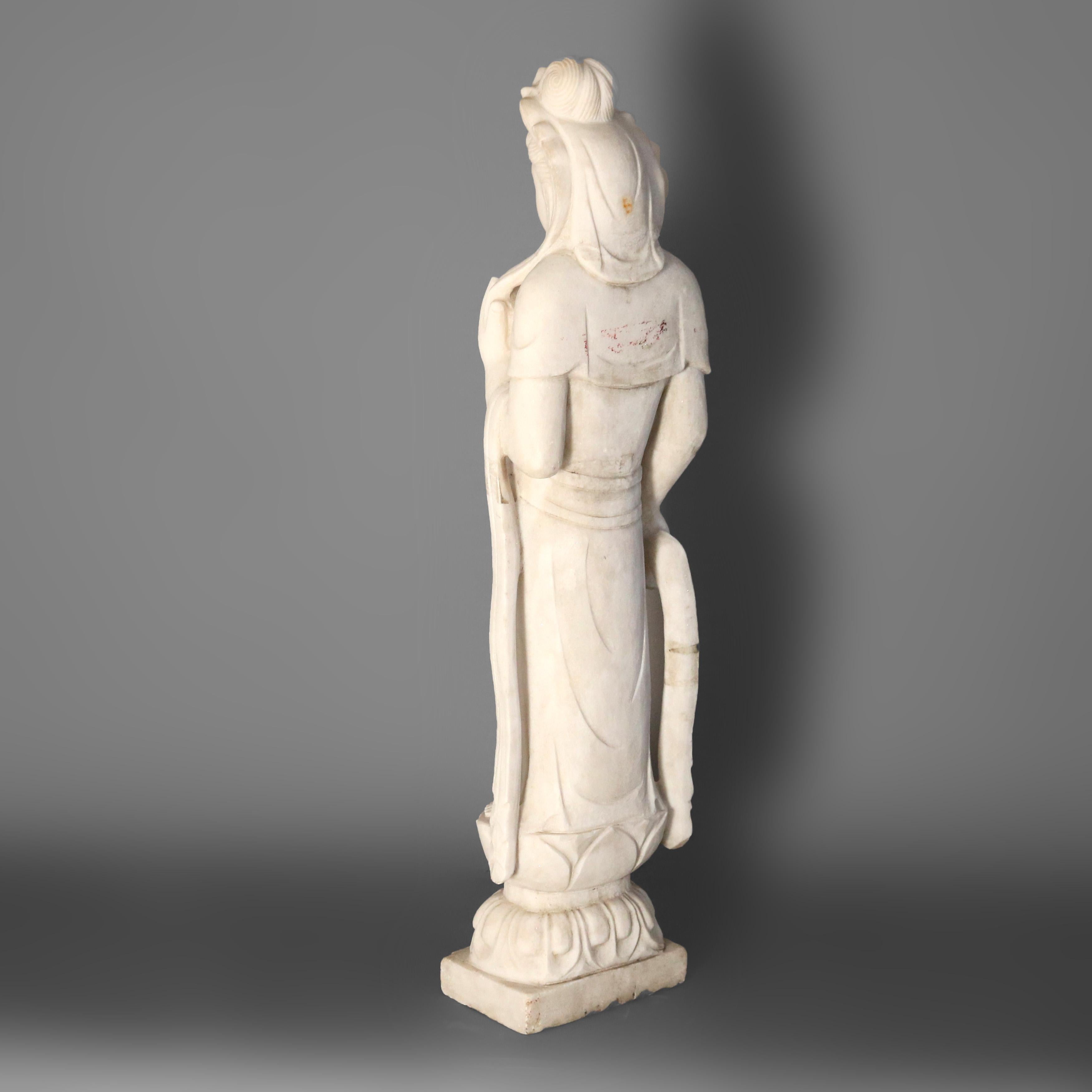 Asian Carved Alabaster Buddha Figure 20thC 5