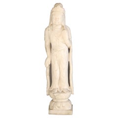 Figura de Buda asiático de alabastro tallado S. XX