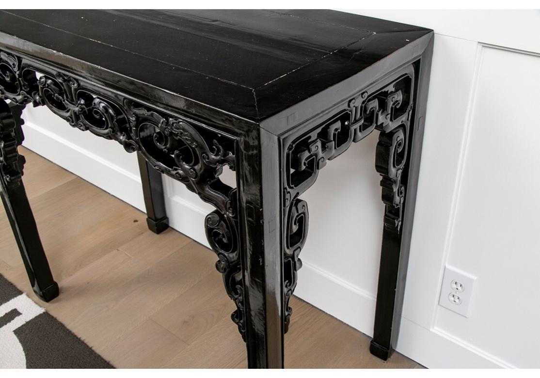 Ming Asian Carved and Ebonized Altar Table