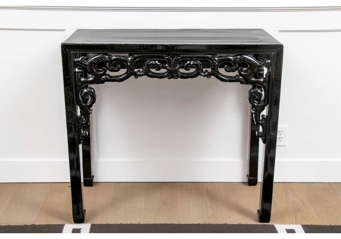 Asian Carved and Ebonized Altar Table 1