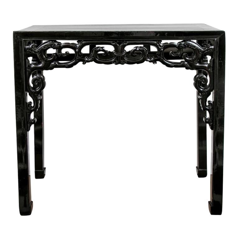 Asian Carved and Ebonized Altar Table