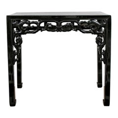 Asian Carved and Ebonized Altar Table