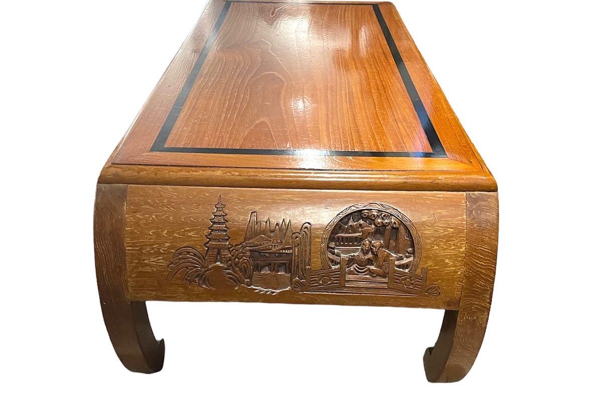 Wood Asian Carved Coffee Table