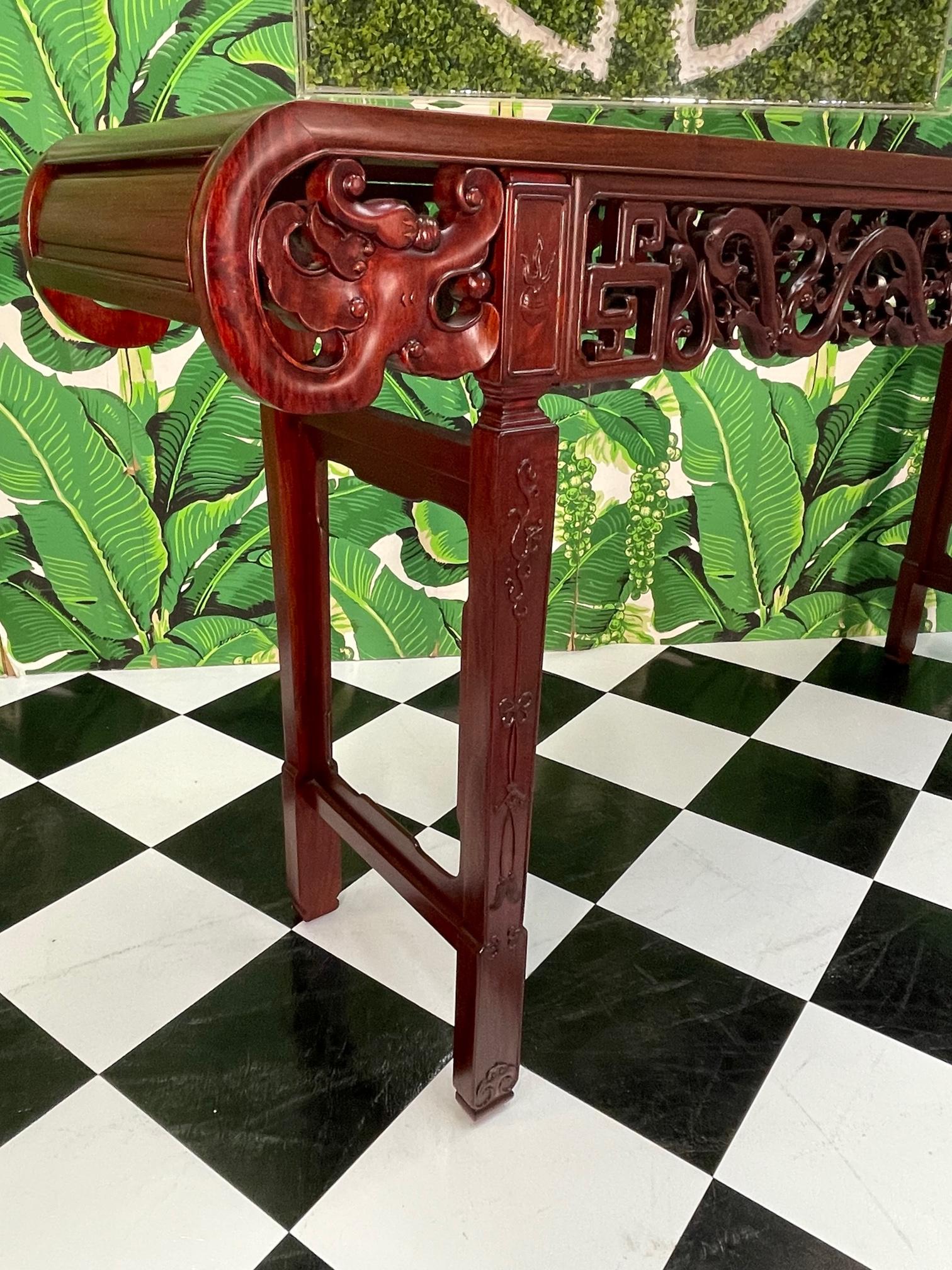 Asian Carved Dragon Console Altar Table For Sale 4