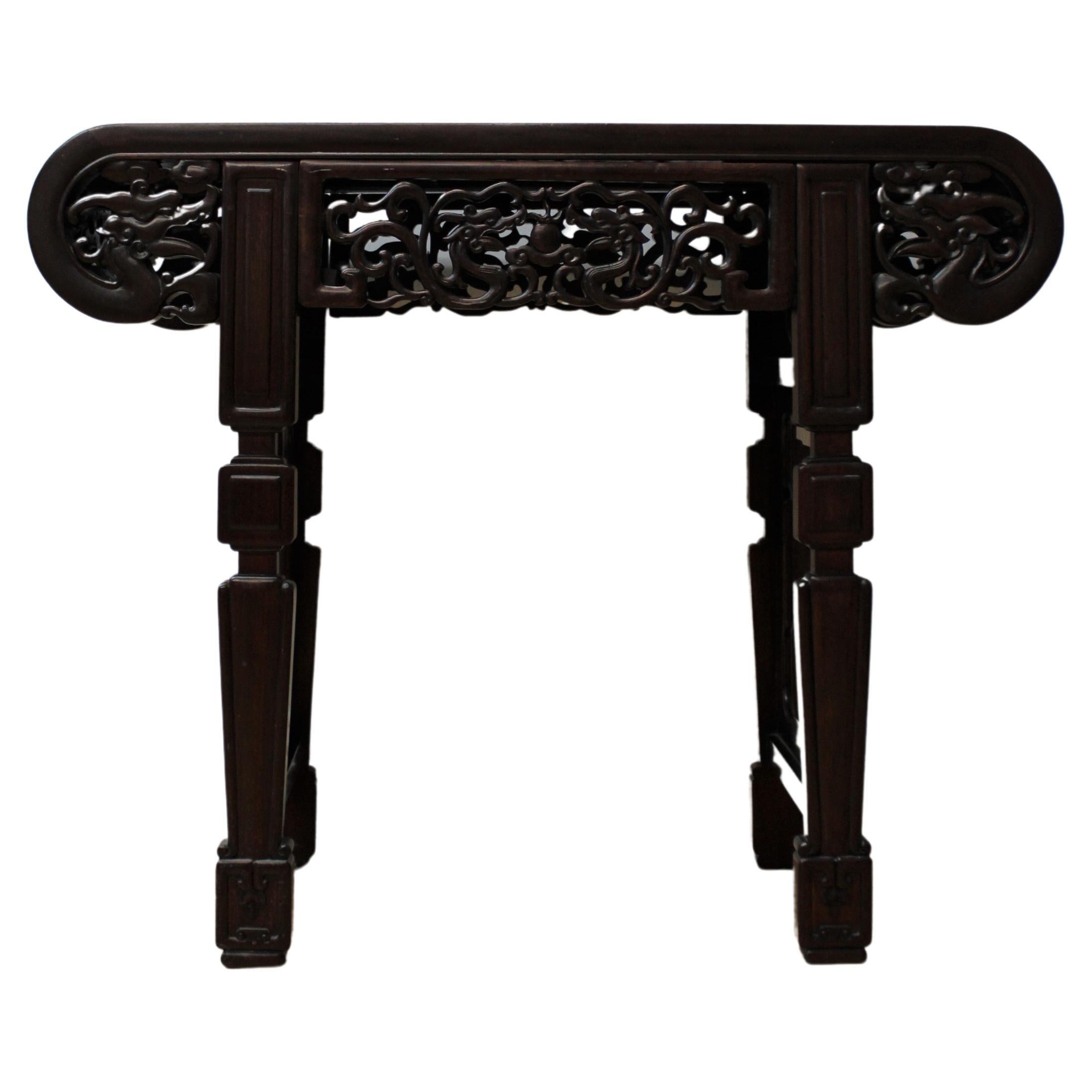 Rosewood Asian Writing Desk with Drop Down Front For Sale at 1stDibs