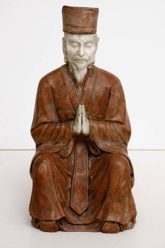 Asian Carved Soapstone Praying Deity