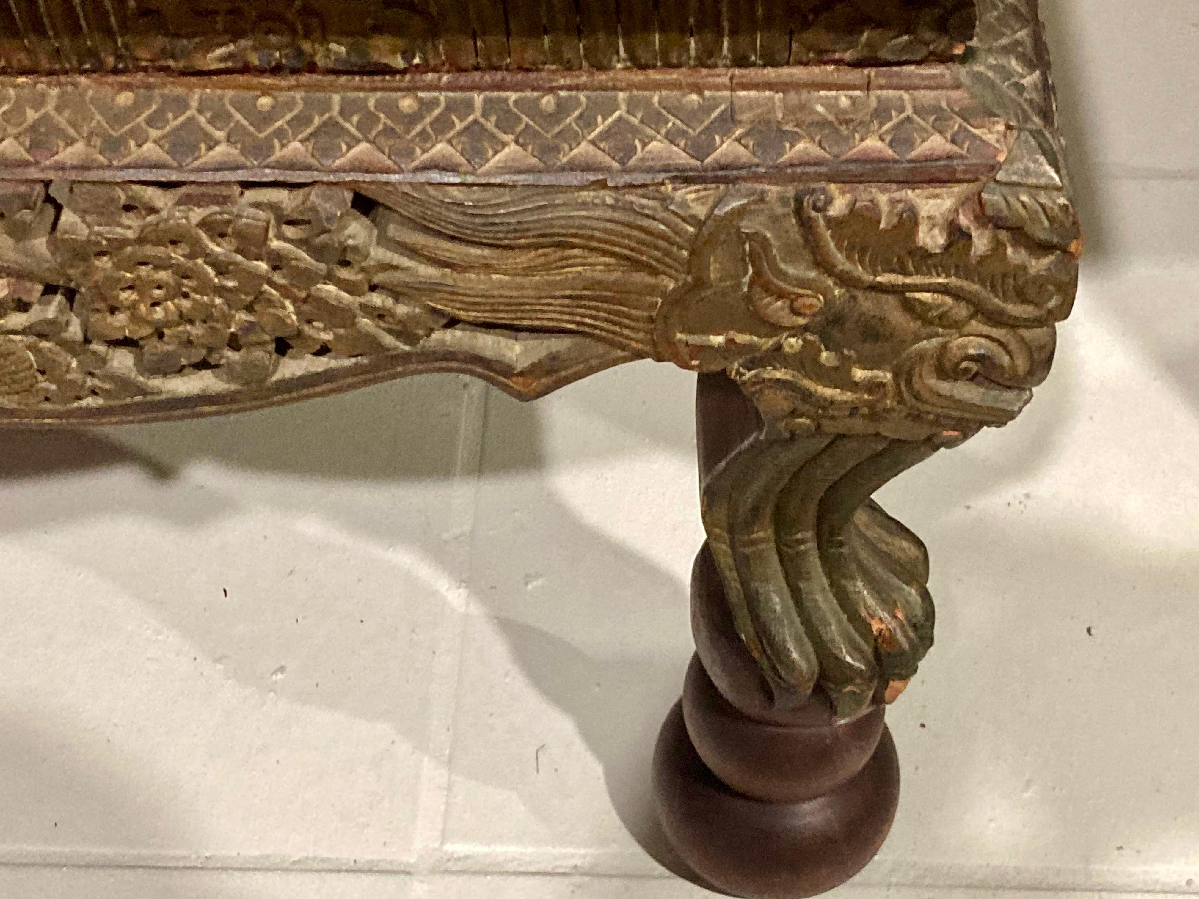 Asian Carved Wood Coffee Table For Sale 7
