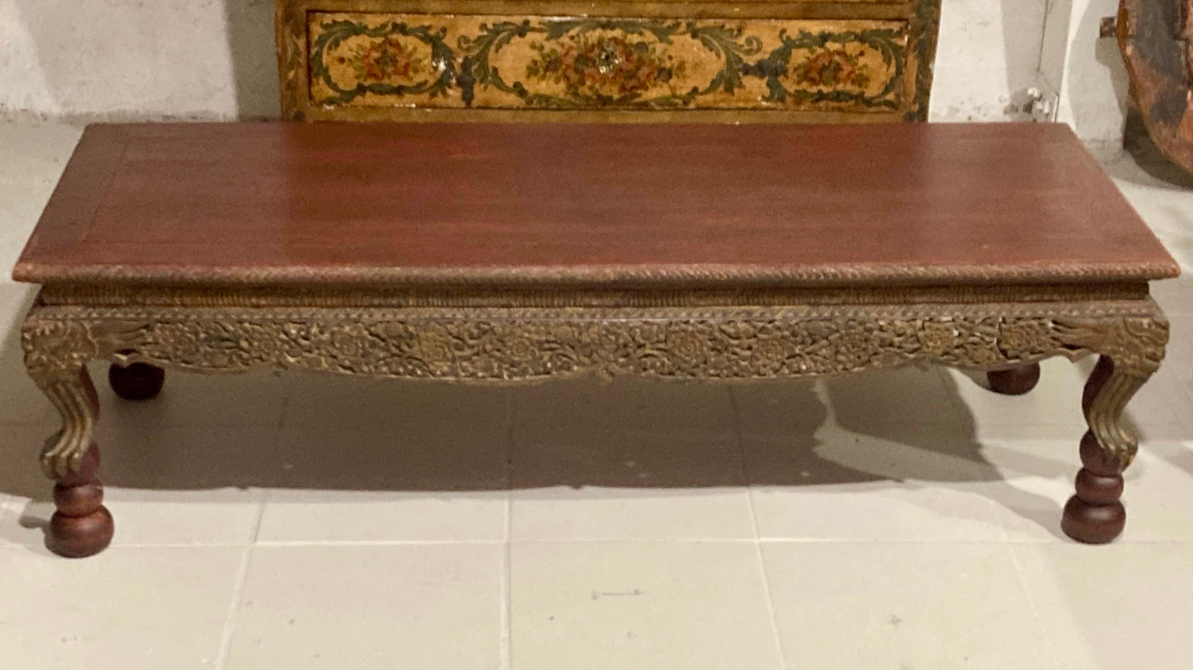 Other Asian Carved Wood Coffee Table For Sale