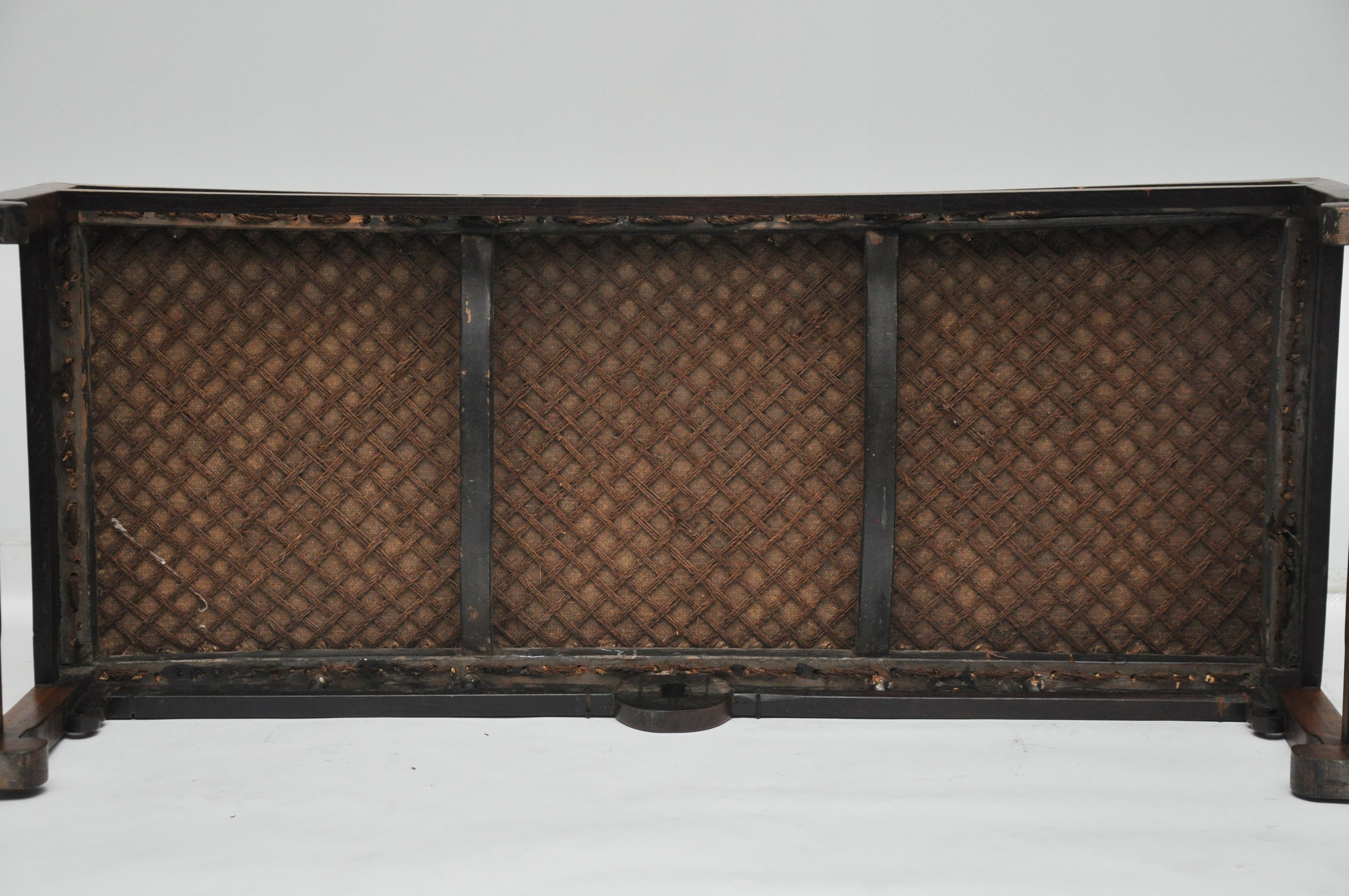 Asian Carved Wooden and Woven Daybed 2