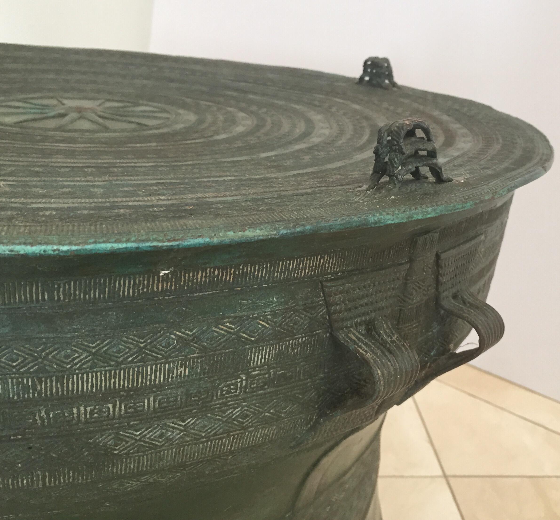 Asian Cast Bronze Rain Drum 4