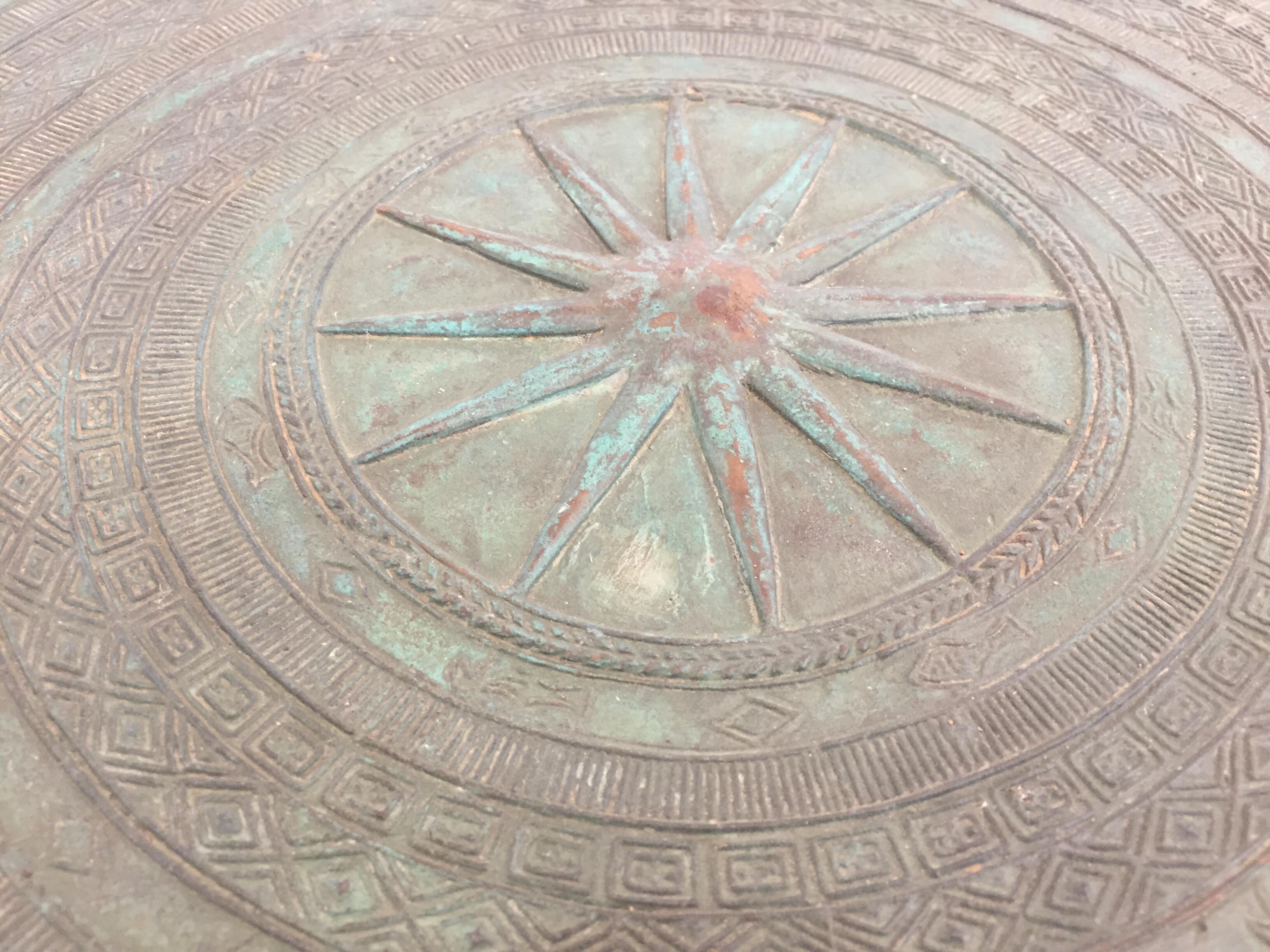 Asian Cast Bronze Rain Drum 10