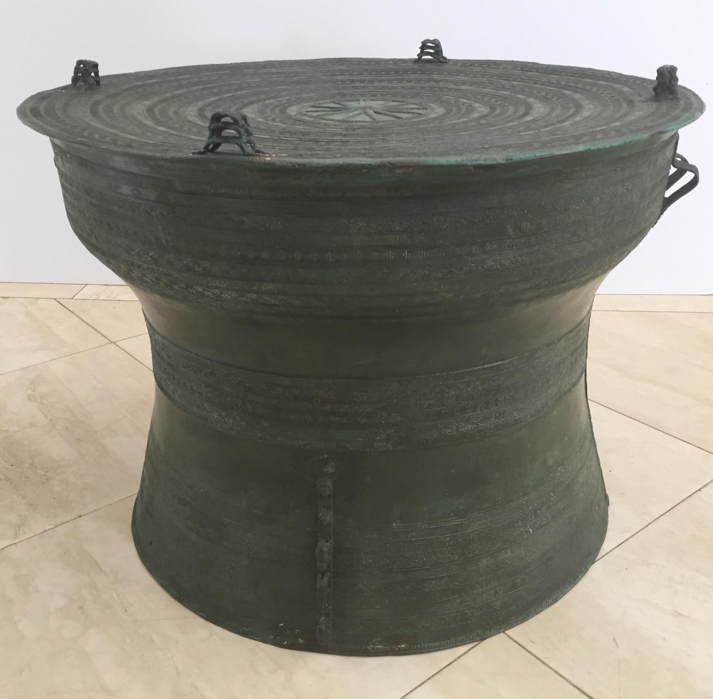 Thai Asian Cast Bronze Rain Drum