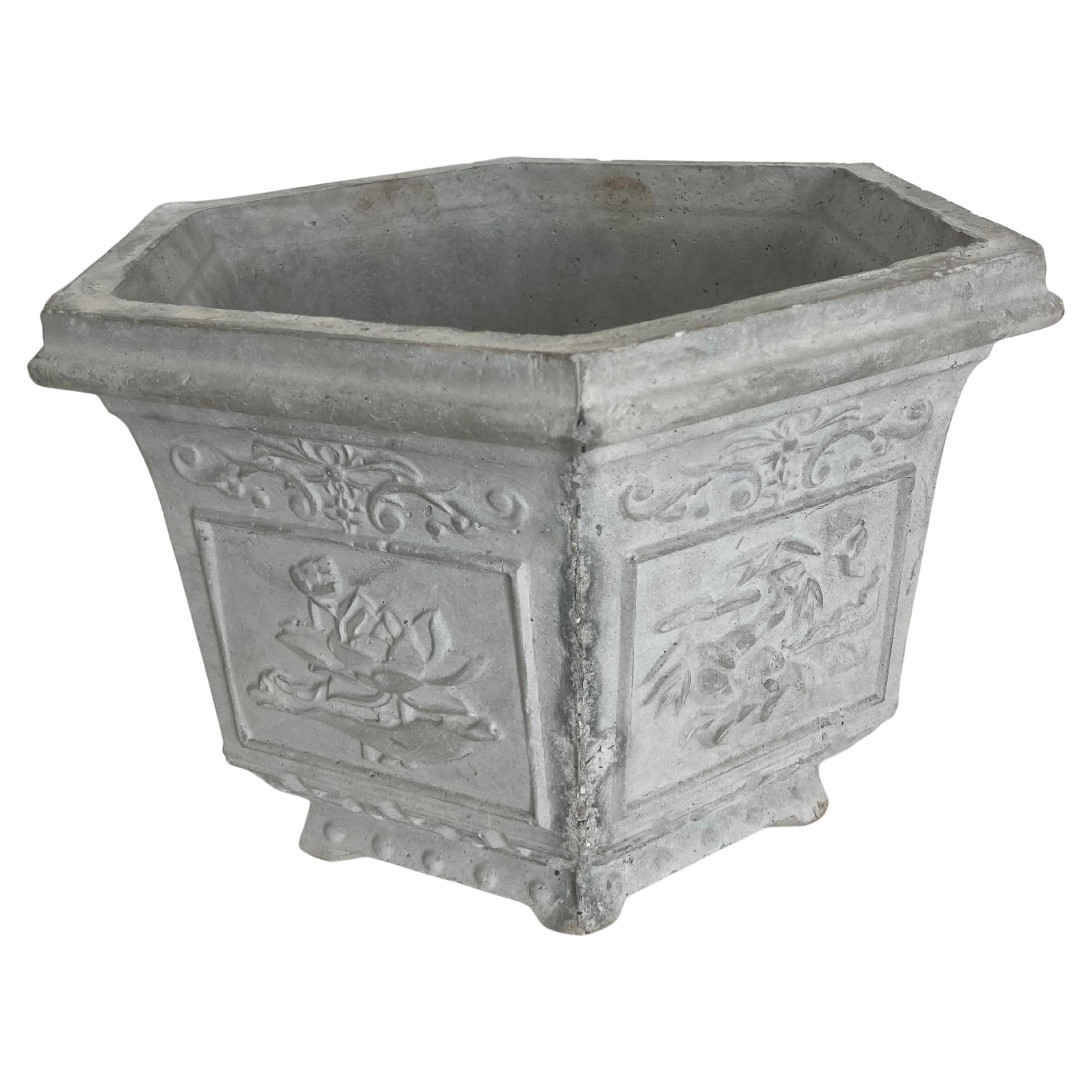 Asian Cast Stone Cache Pot-2