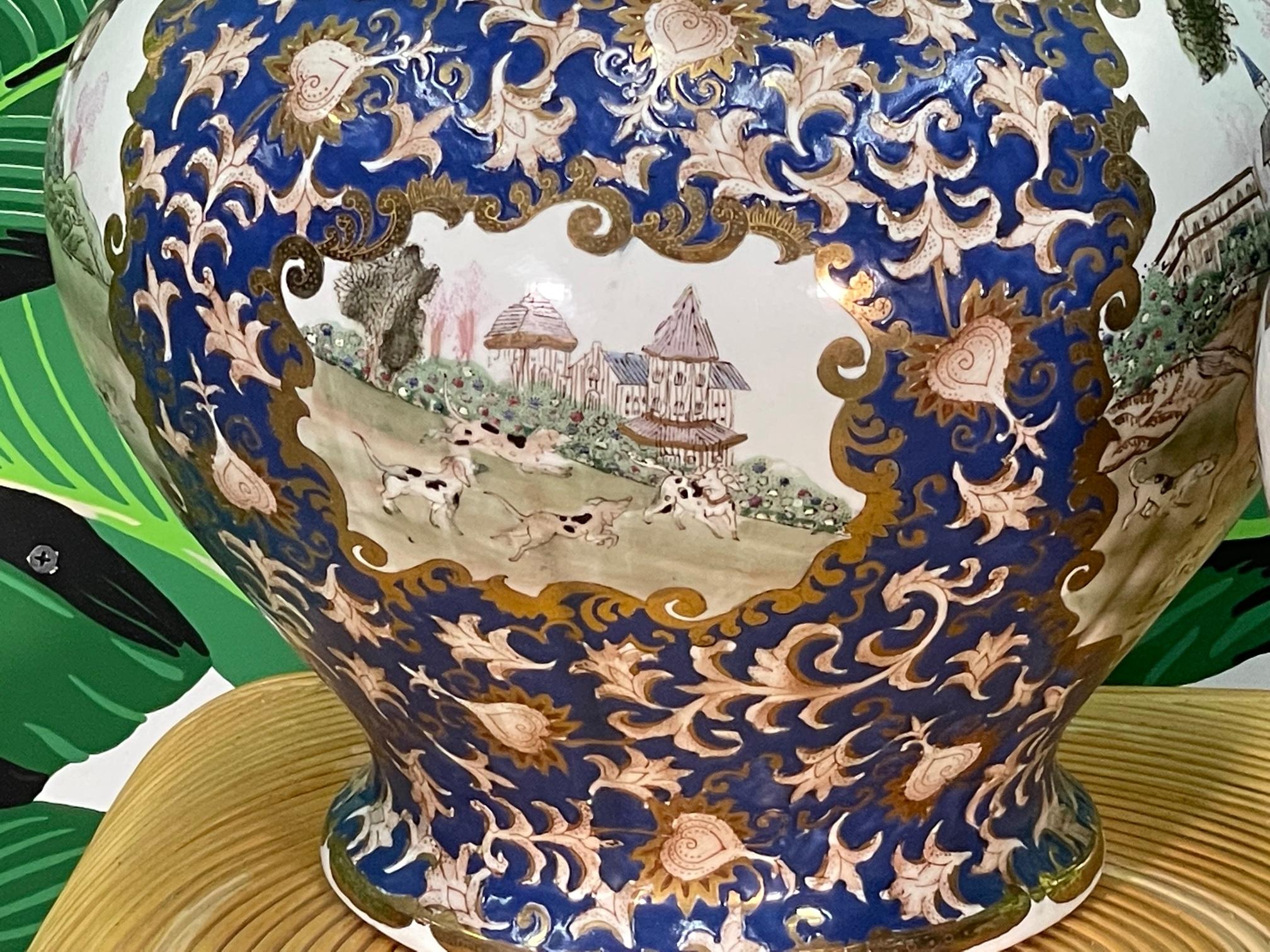 20th Century Asian Ceramic Baluster Jar or Urn Pair For Sale