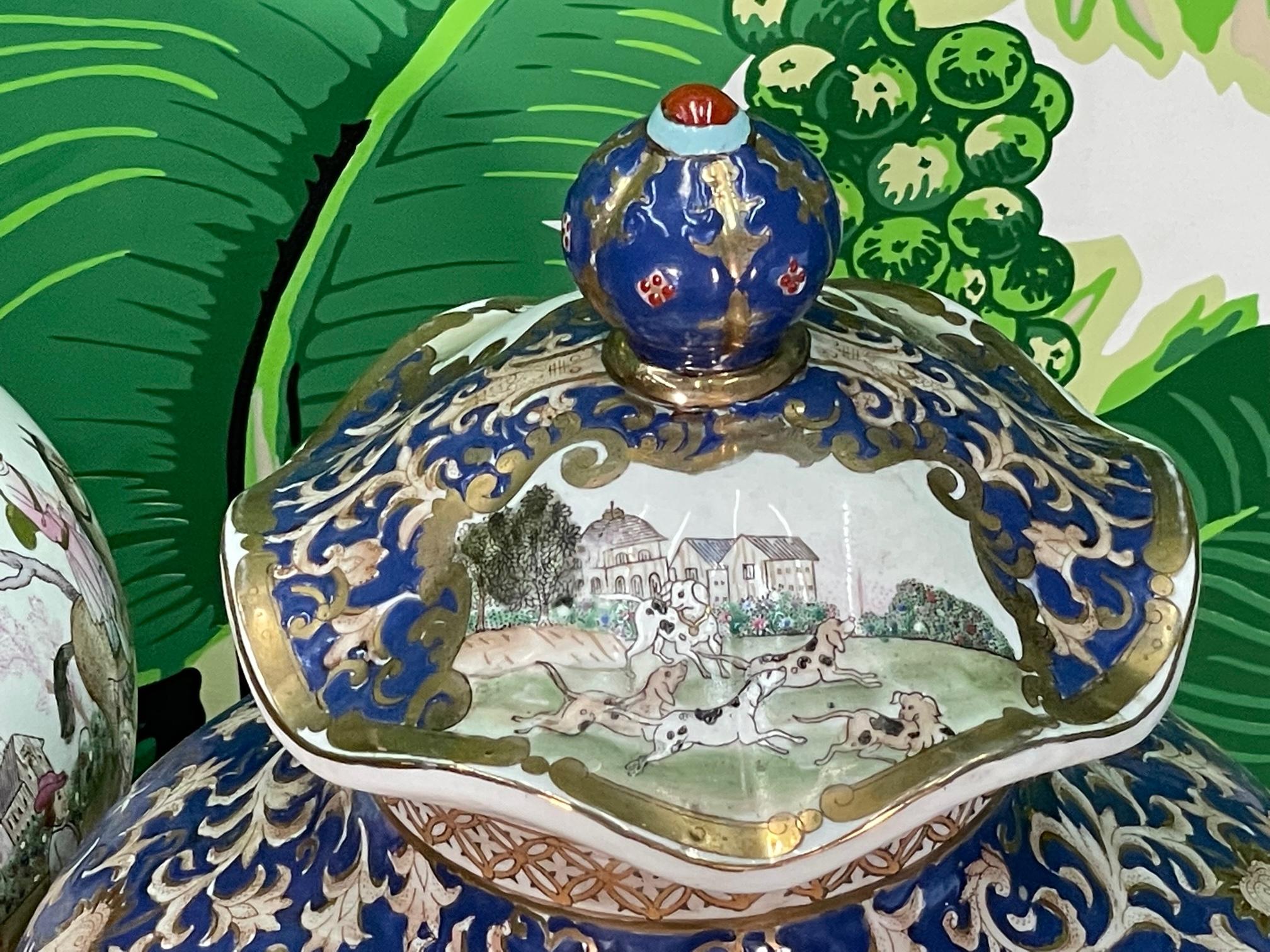 Asian Ceramic Baluster Jar or Urn Pair For Sale 1