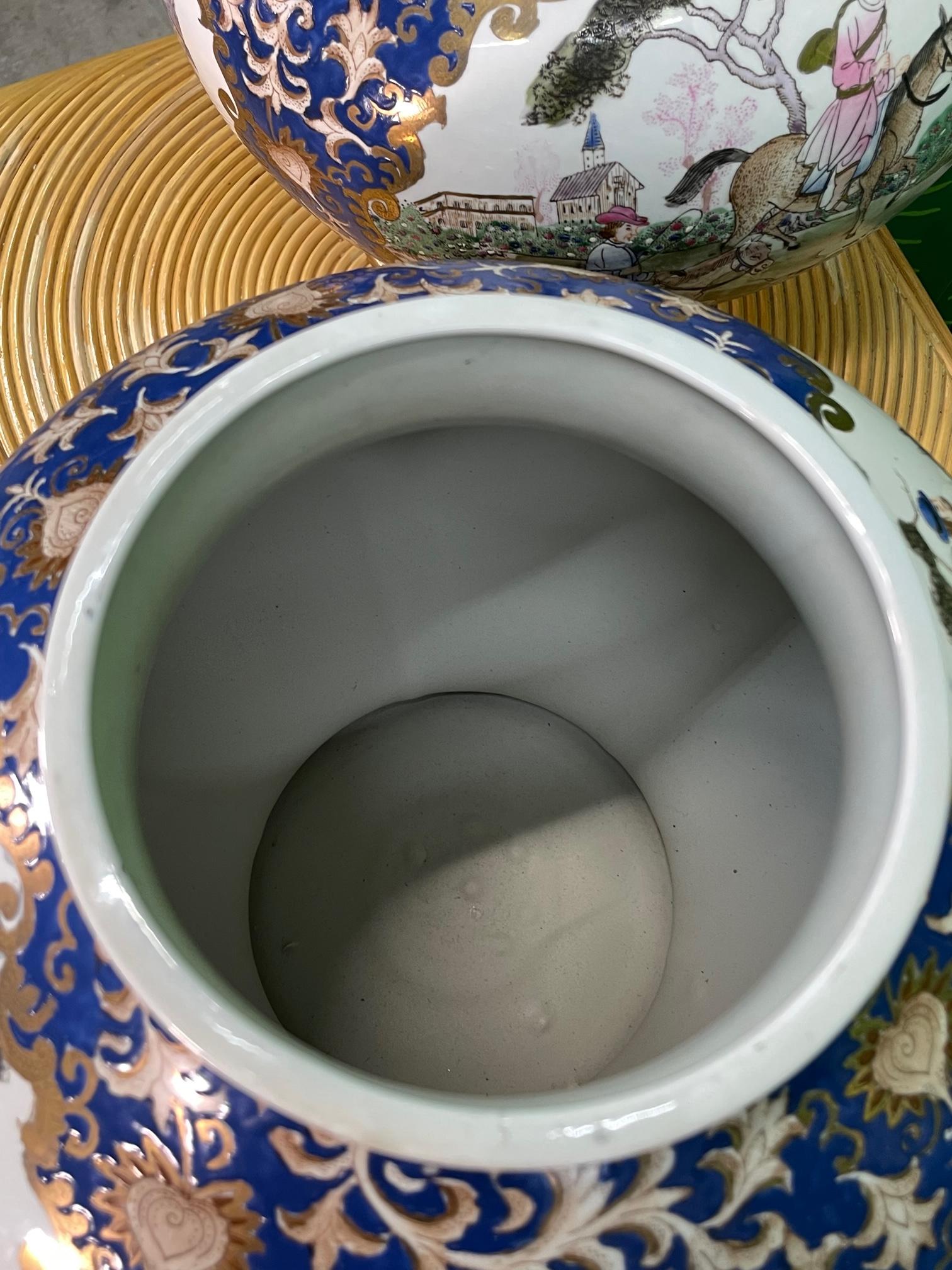 Asian Ceramic Baluster Jar or Urn Pair For Sale 4
