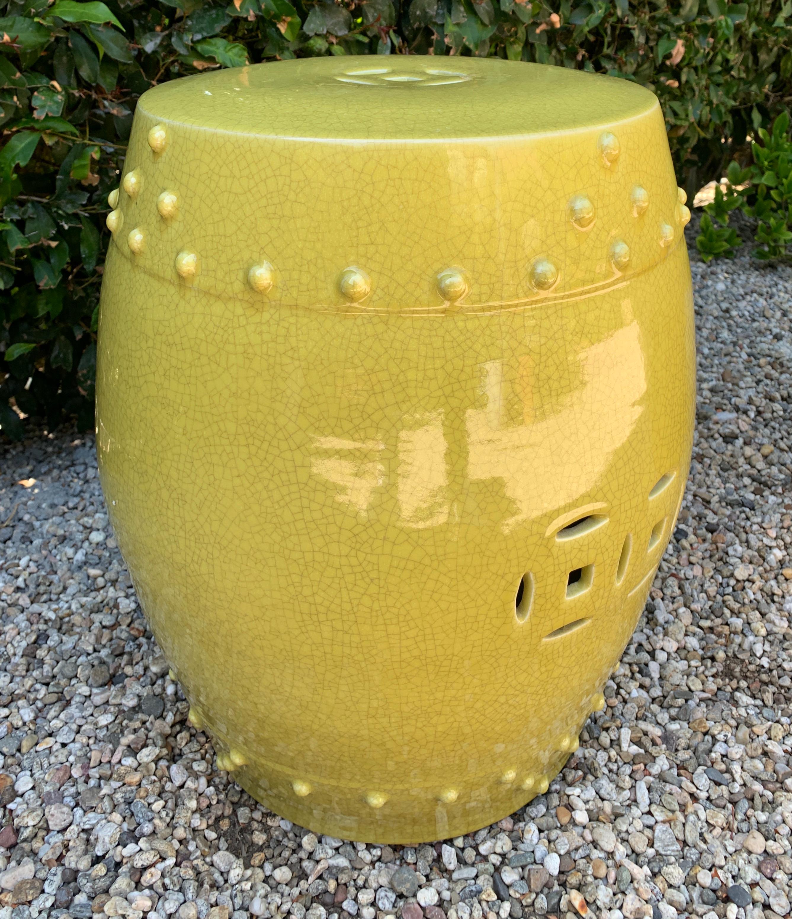 Glazed Asian Ceramic Garden Stool