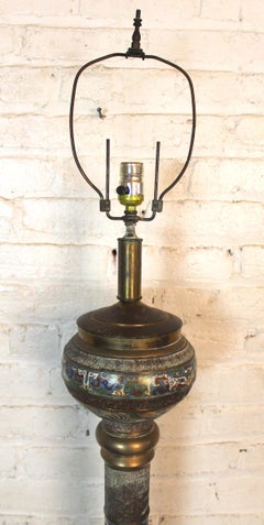 Asian Champlevé Enamel Floor Lamp