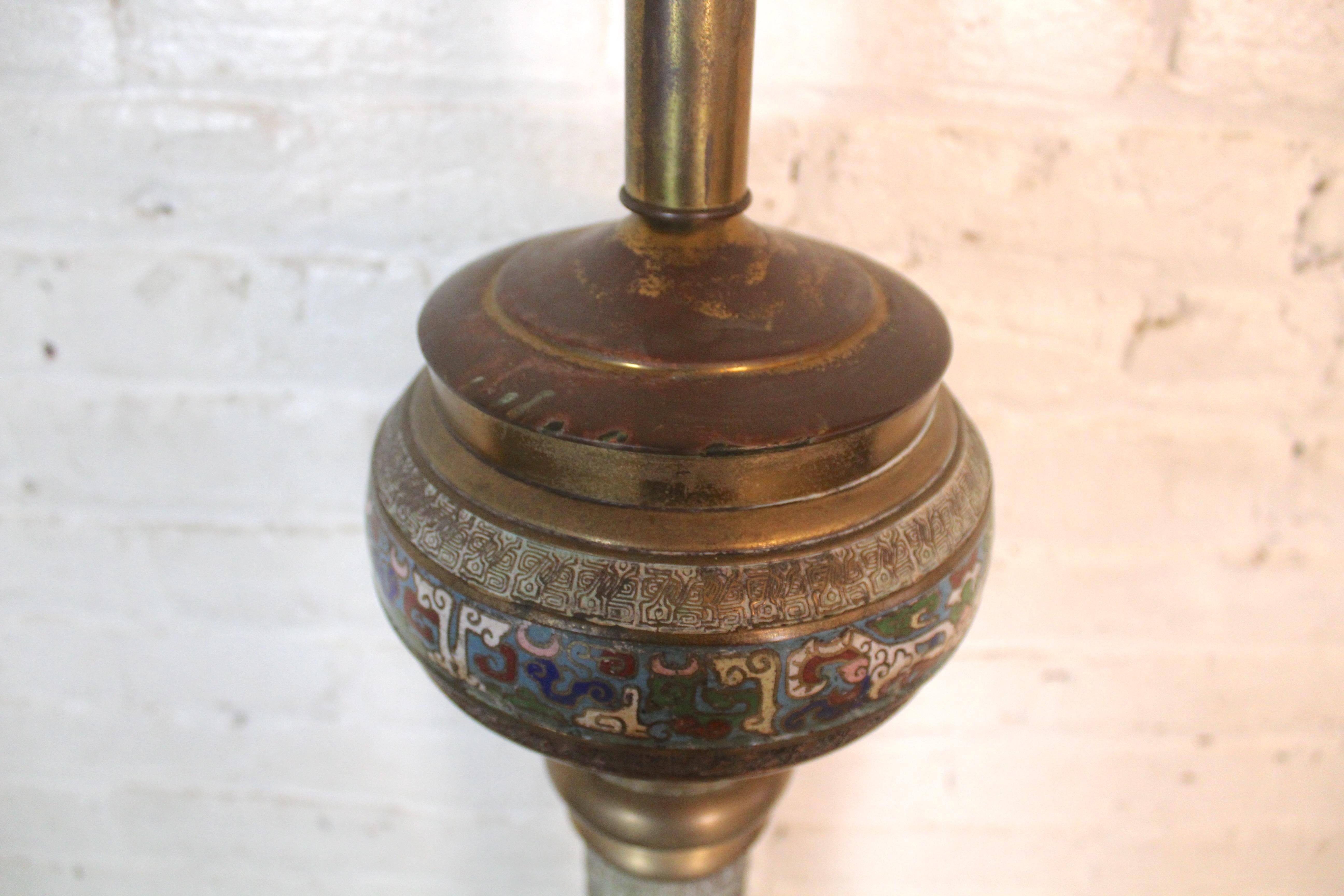 Asian Champlevé Enamel Floor Lamp For Sale 2