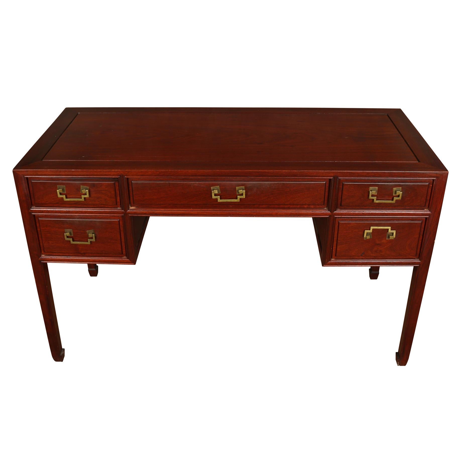 cherry wood desk with drawers