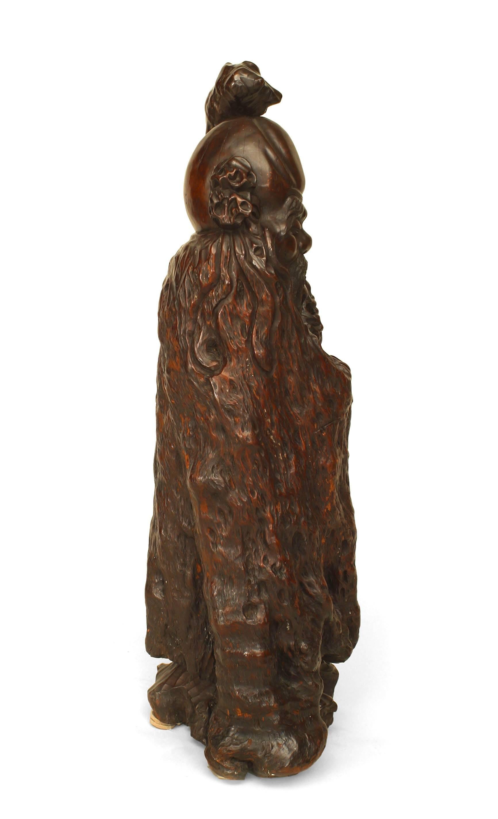 Chinese Carved Root Deity Figure In Good Condition For Sale In New York, NY