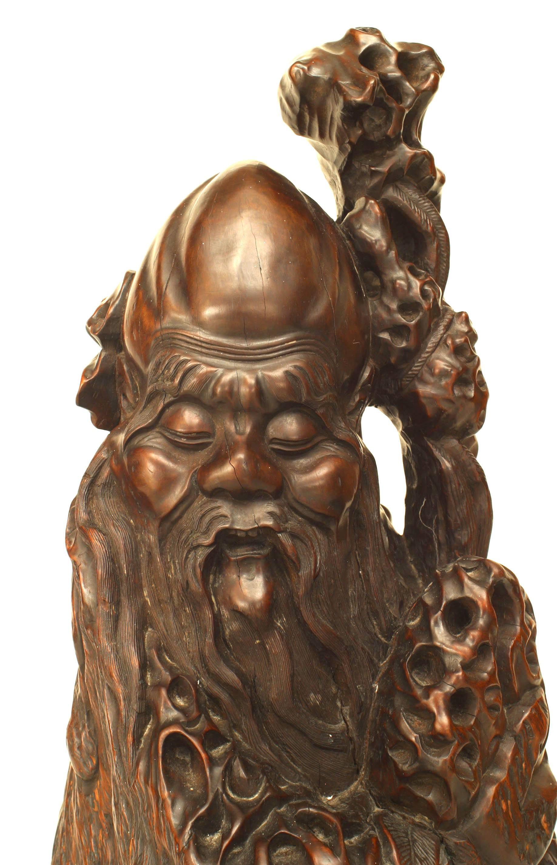 19th Century Chinese Carved Root Deity Figure For Sale