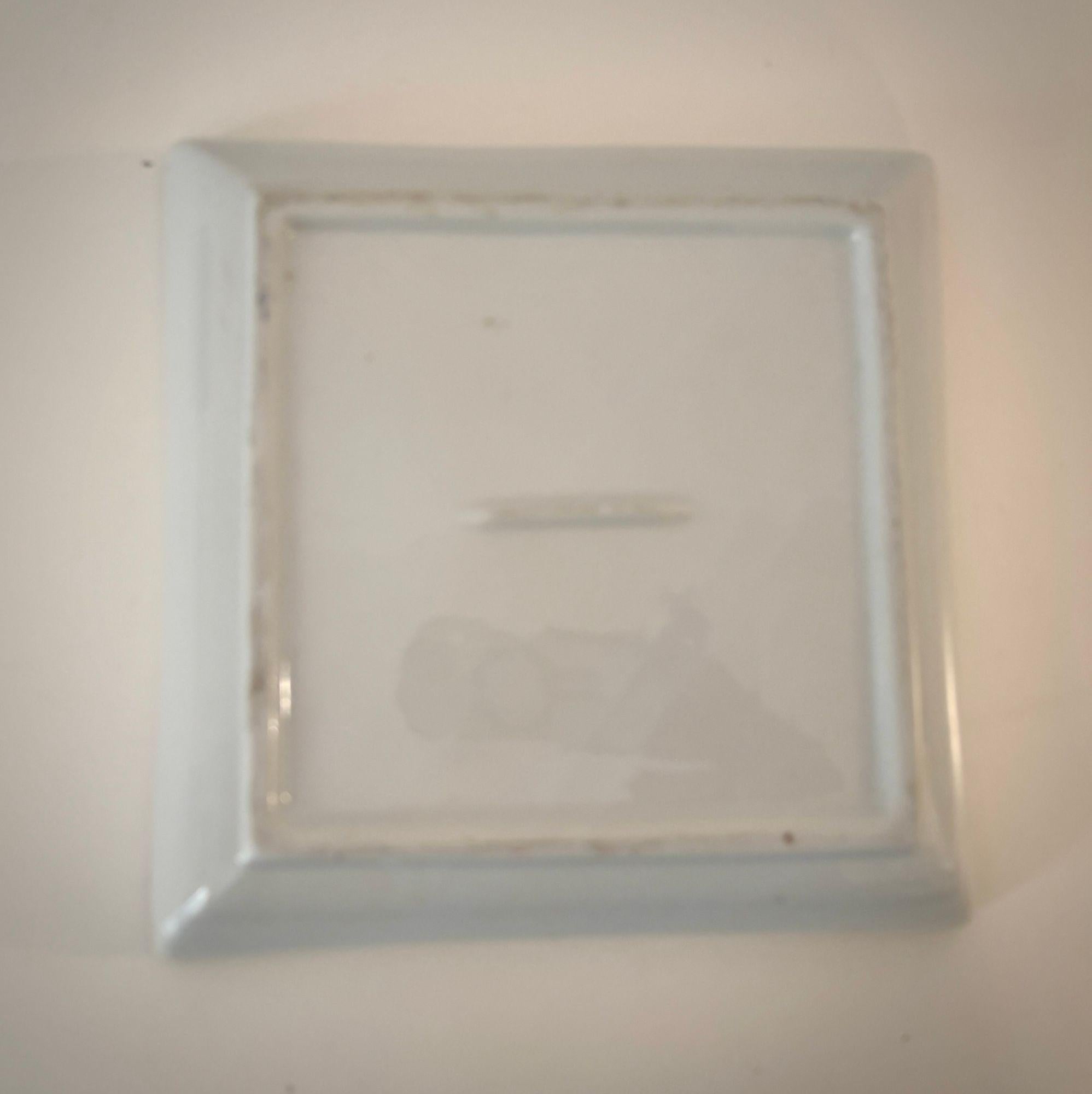20th Century Asian Chinese Blue and White Porcelain Bowl Square Shape 9 in. For Sale