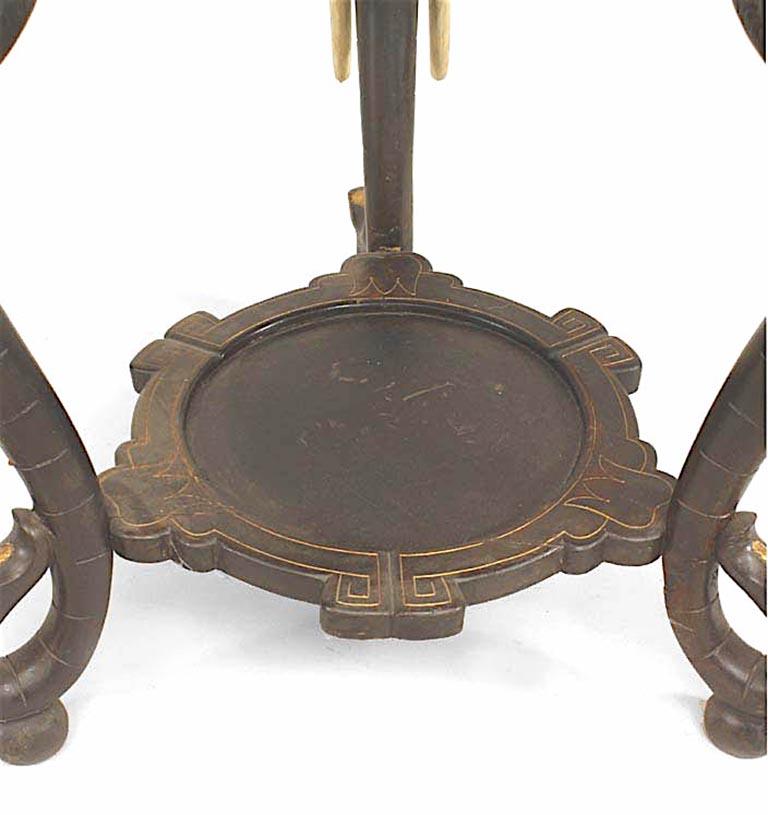 Asian Chinese Ebonized Elephant Head Table For Sale 1