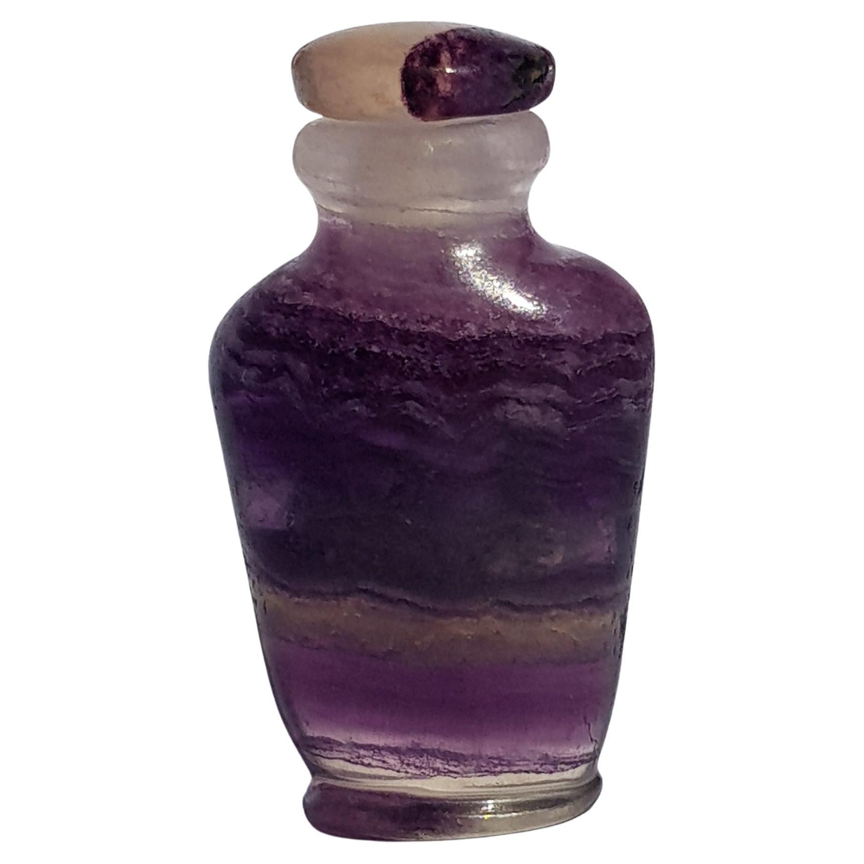 Asian Chinese Snuff Bottle Fluorite Gemstone Oriental Tobacco Box Qing ...