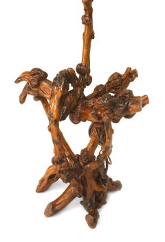 Chinese Style Rustic Tree Root Floor Lamp