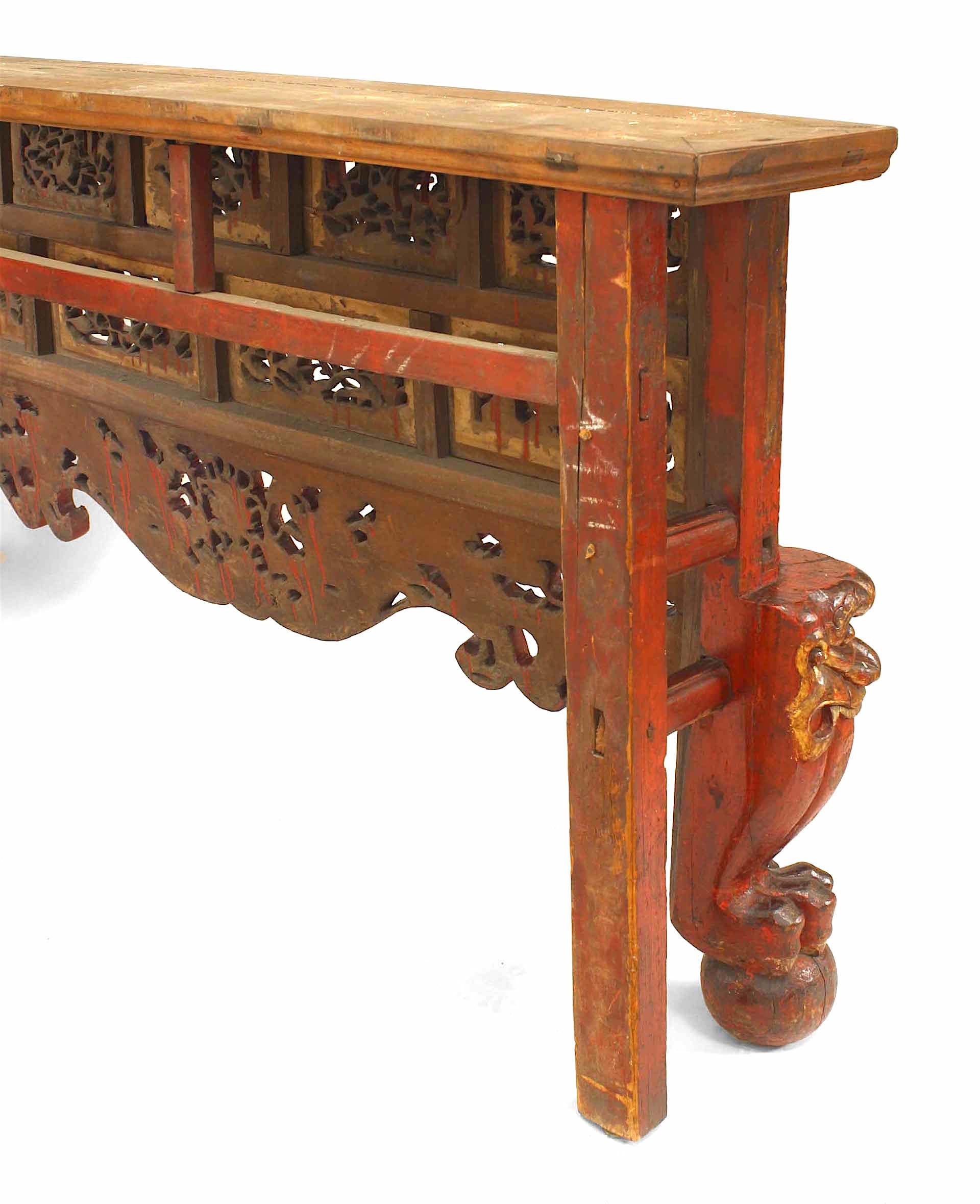 Marble Asian Chinese Style ‘19th Century’ Large Console Table For Sale