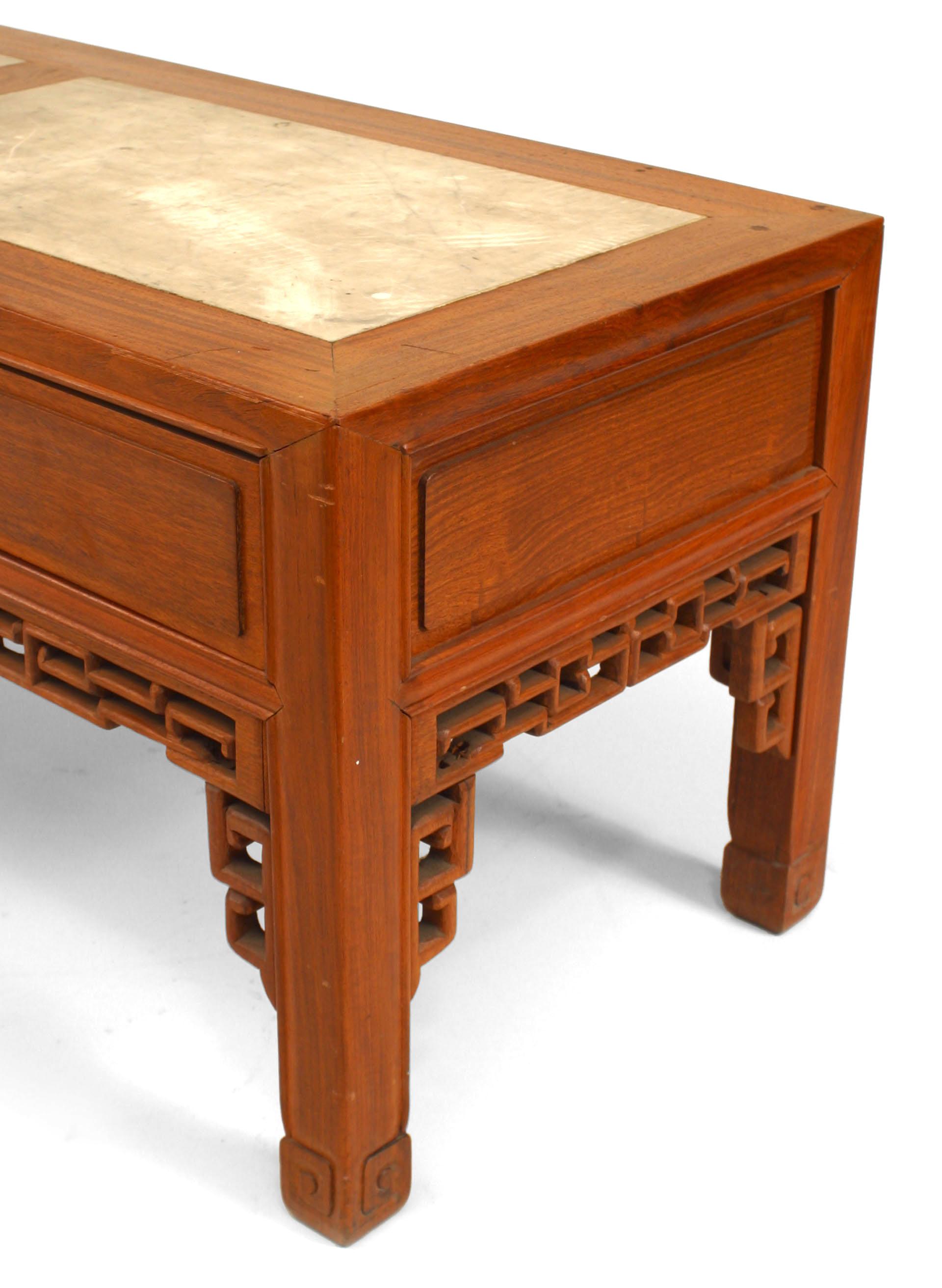 Asian Chinese Style '20th Century' Teak Coffee Table In Good Condition For Sale In New York, NY