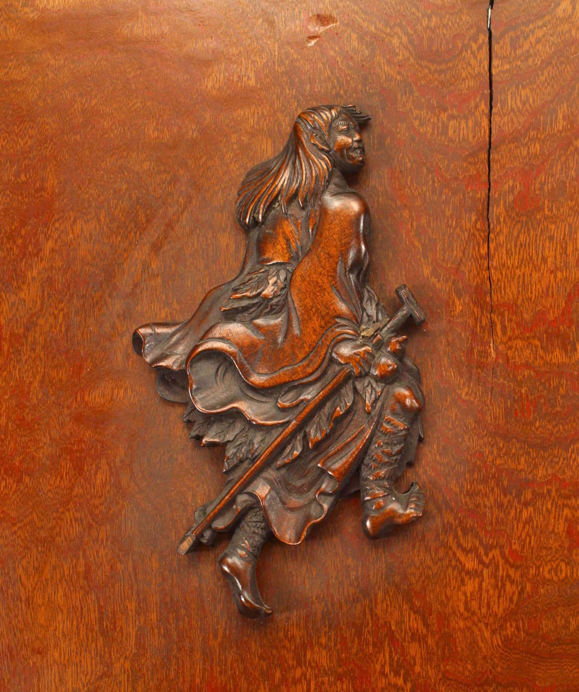 Chinese Export Chinese Rosewood and Brass Door Panel For Sale