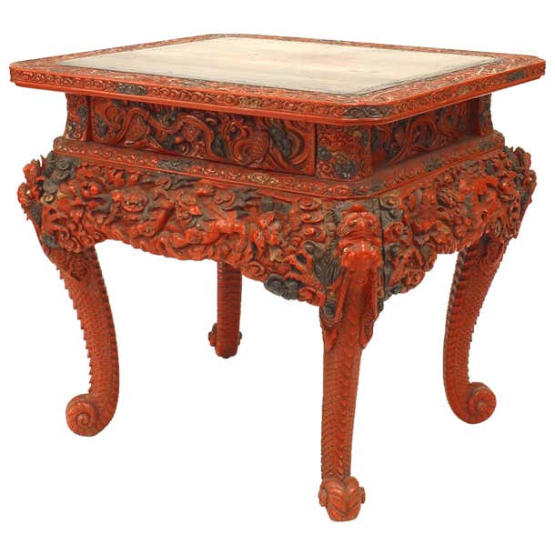 Asian Chinese Red Lacquered Tea Table For Sale at 1stDibs | asian tea ...