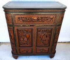 George Zee Asian Chinoiserie Bar Cabinet Rosewood