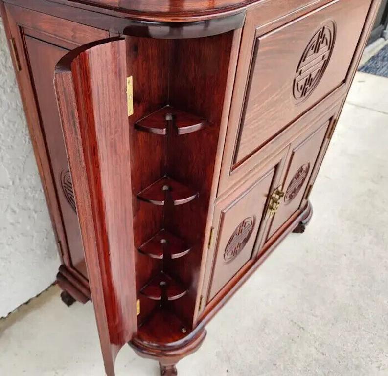 Asian Bar Cabinet Rosewood Vintage For Sale 1