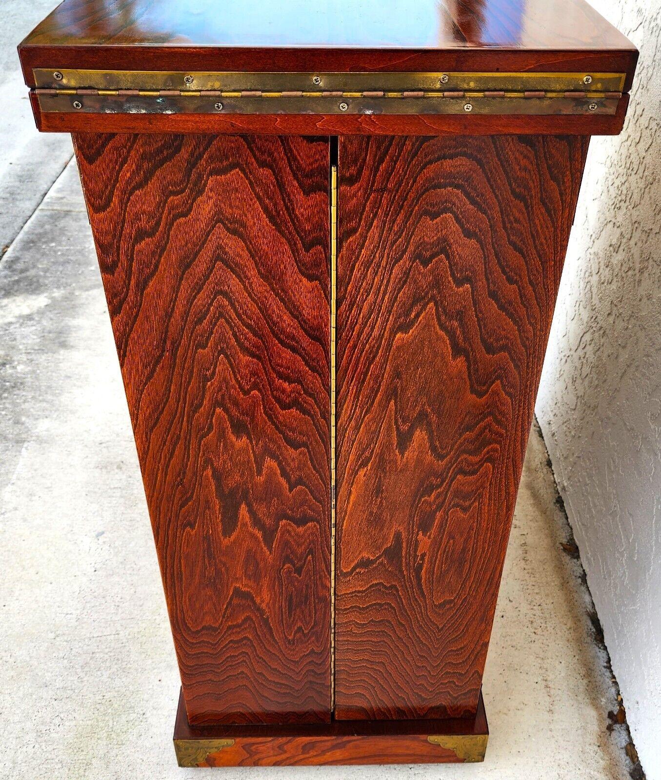 Asian Chinoiserie Bar Fold Out Expandable Rosewood Rolling For Sale 1