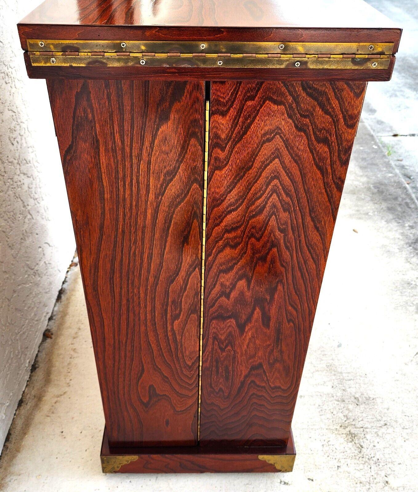 Asian Chinoiserie Bar Fold Out Expandable Rosewood Rolling For Sale 2