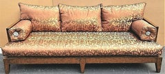 Asian Chinoiserie Brocade Sofa with Ottoman by Marge Carson